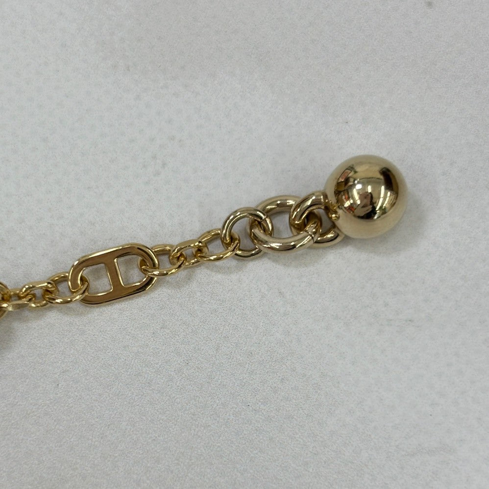 鑑定済み【 美品 】エルメス 《 シュルメール 》 ブラック ブラウン グレー ゴールド金具 アクセサリー ネックレス