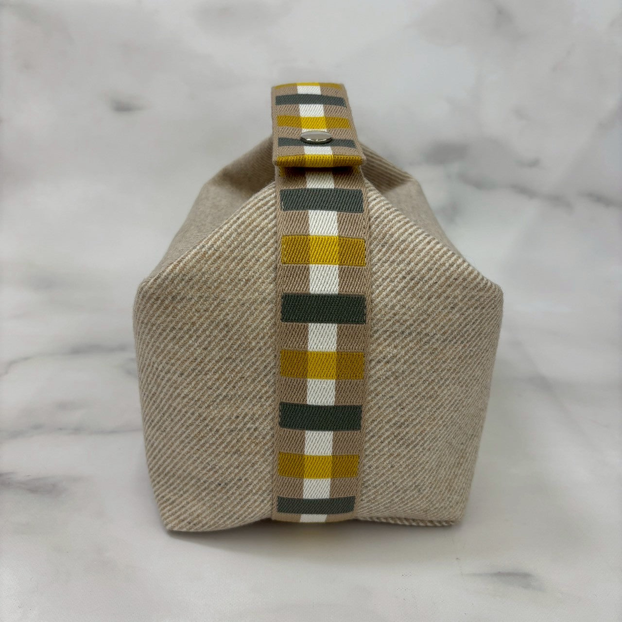 鑑定済み【 新品未使用 】エルメス  《 ブリッドアブラック 》 GM ベージュ イエロー ホワイト グレー シルバー金具 ハンドバッグ
