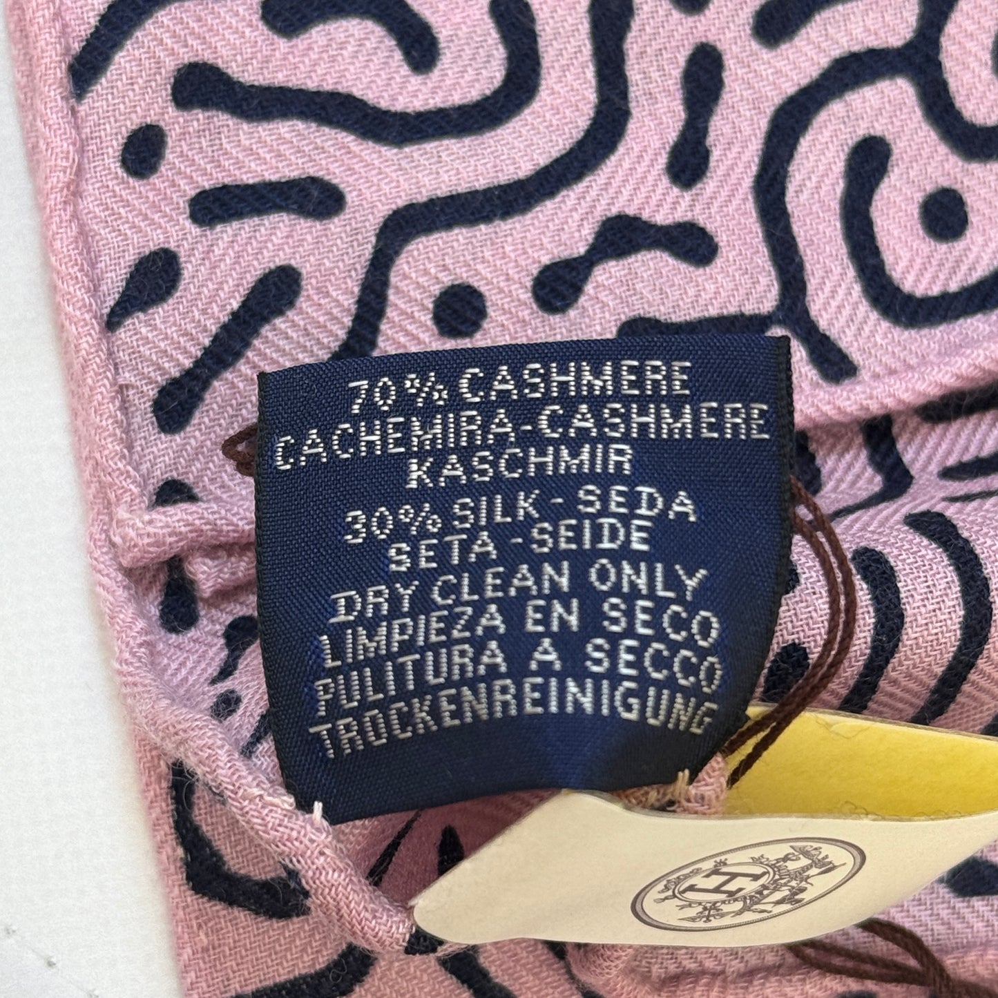 鑑定済み【 新品未使用 】エルメス カレジェアン 140 《 クレール ドゥ リュンヌ 》 月光 ネイビー ピンク カシシル スカーフ ショール 宇宙