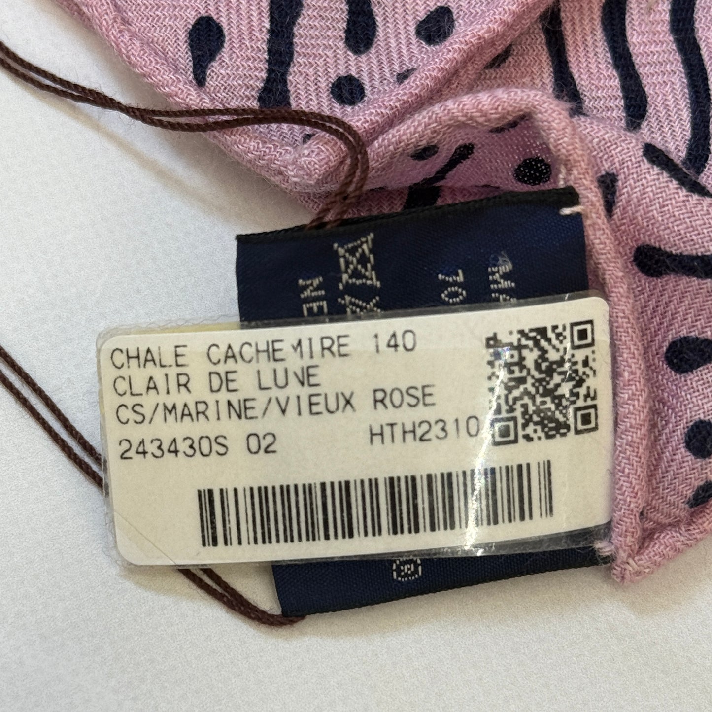 鑑定済み【 新品未使用 】エルメス カレジェアン 140 《 クレール ドゥ リュンヌ 》 月光 ネイビー ピンク カシシル スカーフ ショール 宇宙