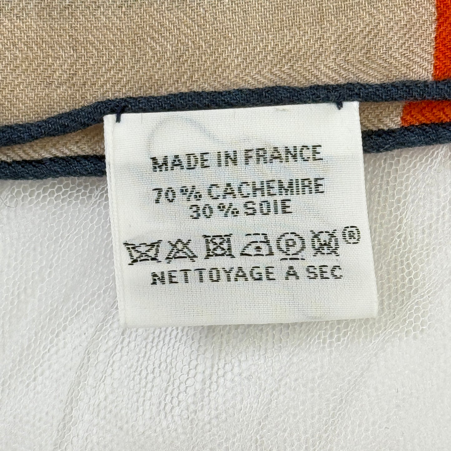 鑑定済み【 新品未使用 】エルメス レクタングル 《 馬着とともに 》 ベージュ ブルーオレンジ カシシル ストール