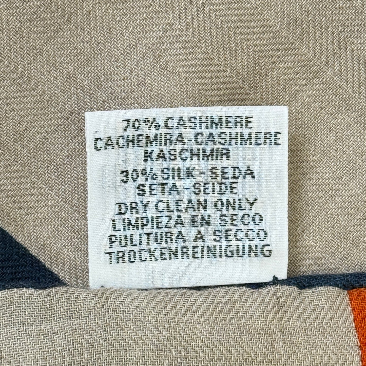 鑑定済み【 新品未使用 】エルメス レクタングル 《 馬着とともに 》 ベージュ ブルーオレンジ カシシル ストール