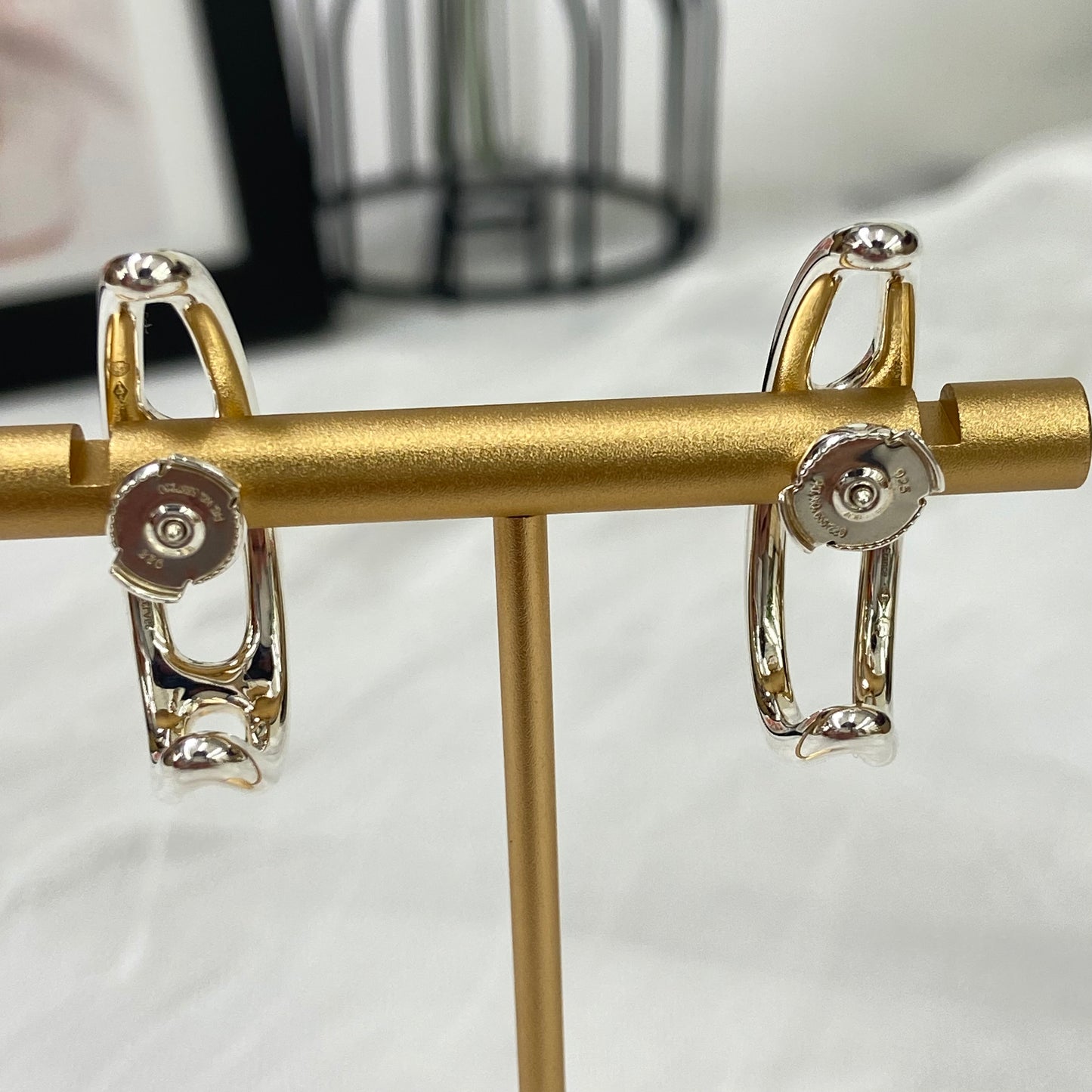 鑑定済み 【美品】エルメス 《 シェーヌダンクル パンク 》 シルバー925 ピアス