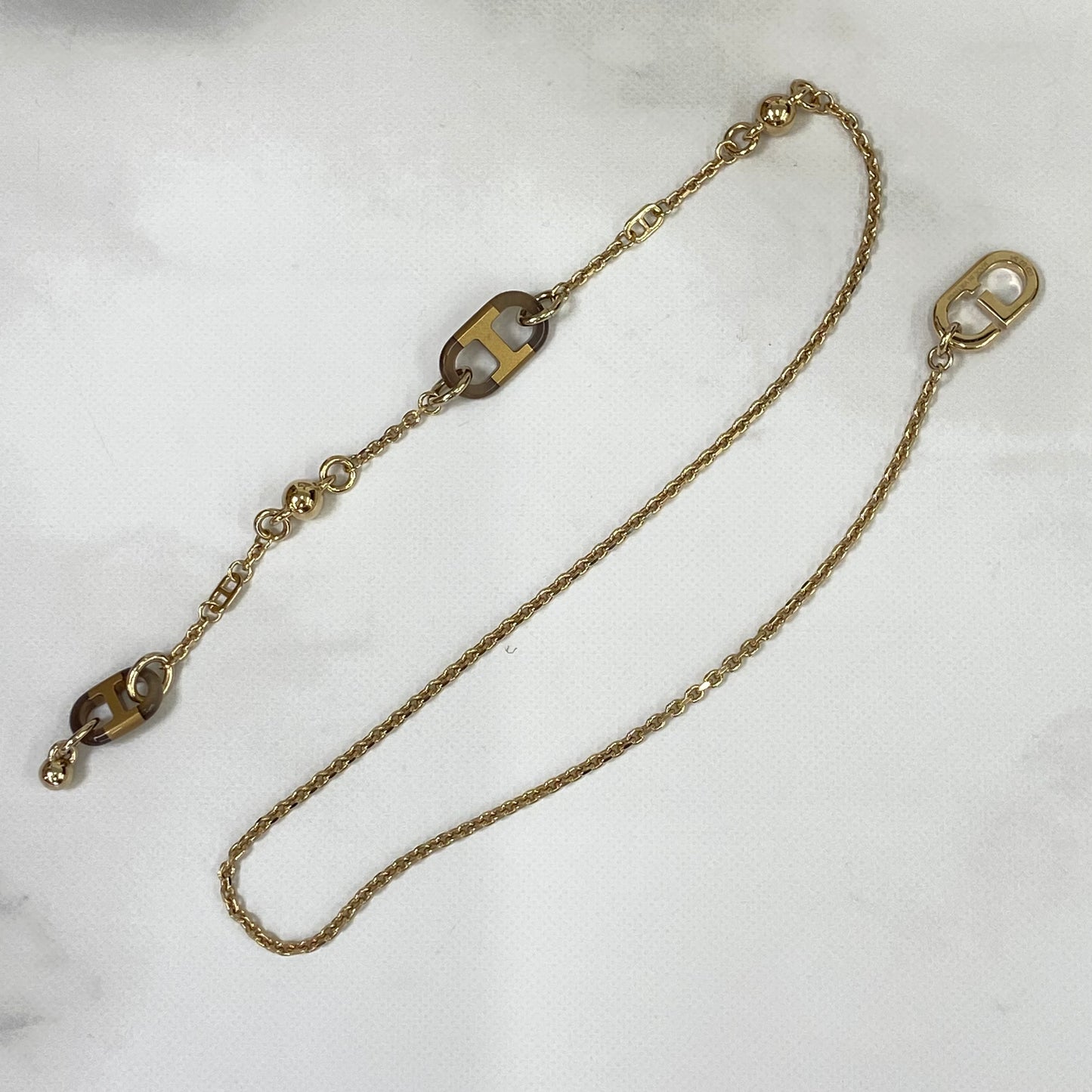 鑑定済み【美品】 エルメス 《 シュルメール 》 ゴールド ブラウン バッファローホーン ネックレス