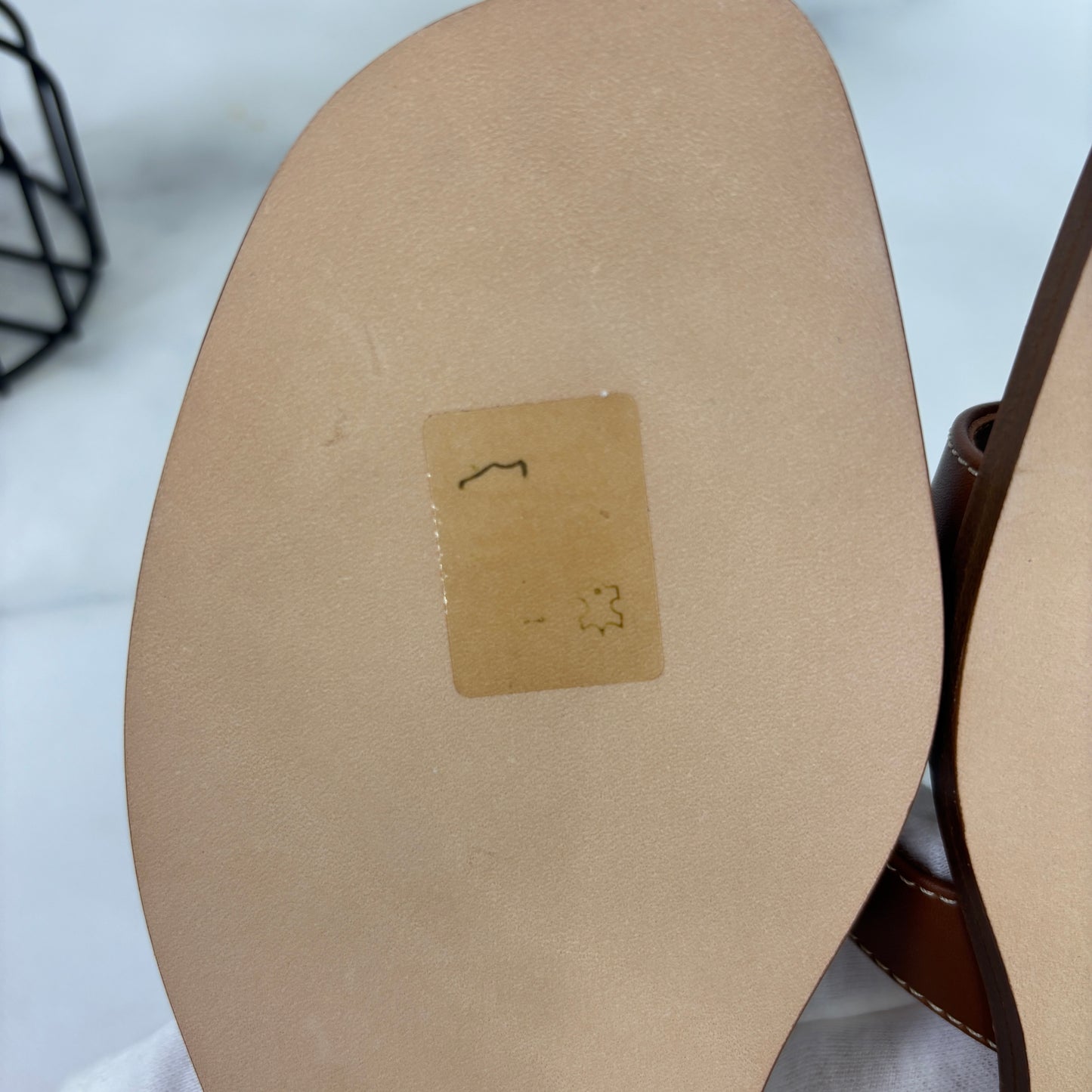 鑑定済み【 新品 】エルメス 《 オラン 》 36 23cm程度 ゴールド レザー サンダル ステッチ