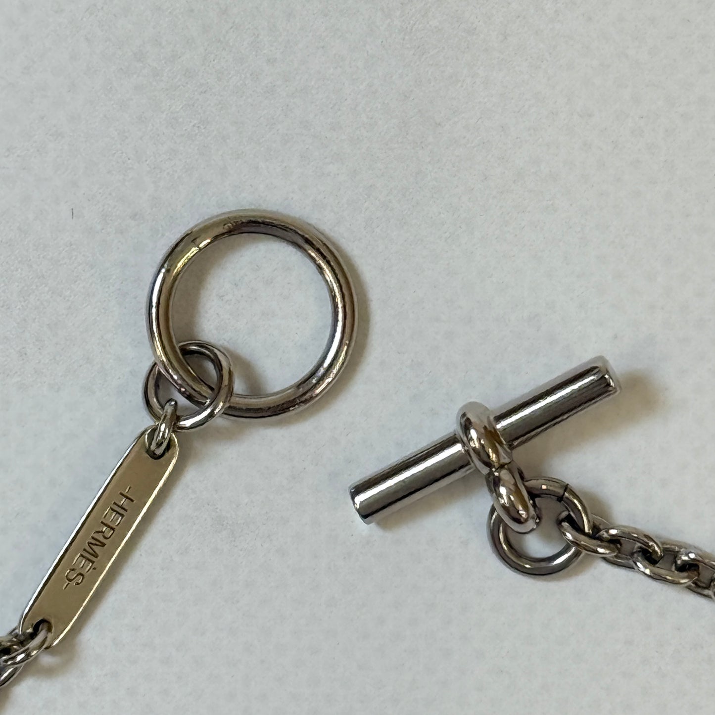 鑑定済み【 美品 】エルメス 《 モビール H 》 シルバー ブラック ブラウン系 バッファローホーン メタル ネックレス