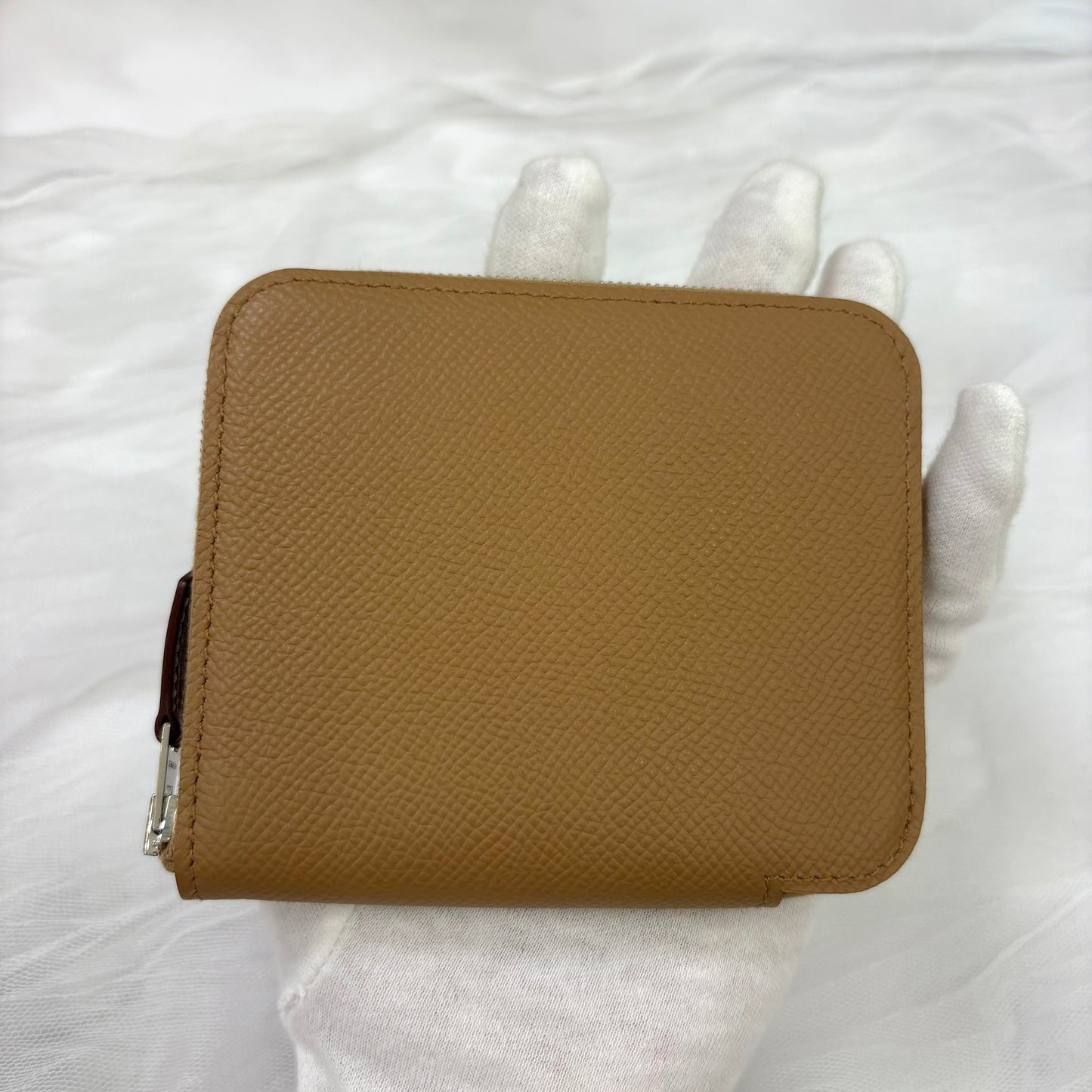 鑑定済み【 美品 】エルメス 《 シルクインコンパクト 》 エプソン チャイ ブラウン ピンク ブルー ブラウン シルバー金具 コインケース U刻印