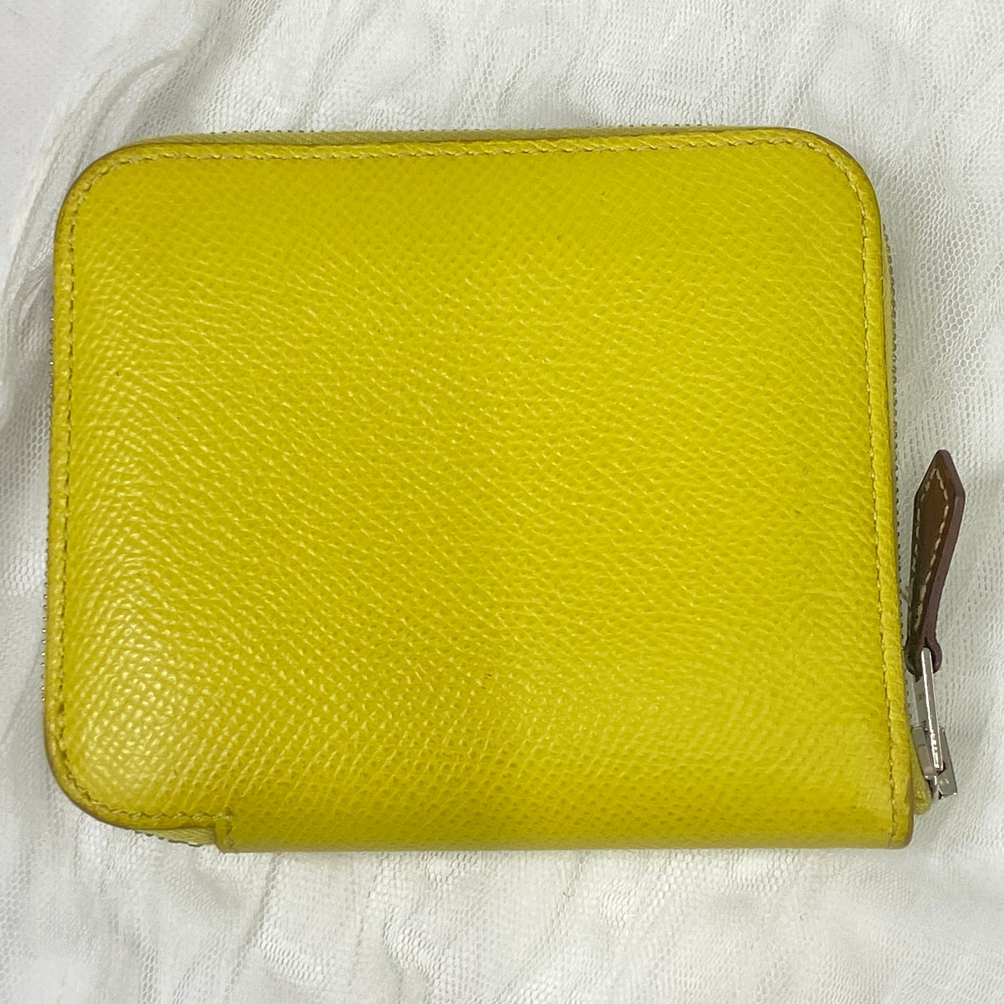 鑑定済み 【美品】 エルメス 《 アザップ シルクインコンパクト 》 ライム ブラウン シルバー金具 エプソン 財布 コインケース