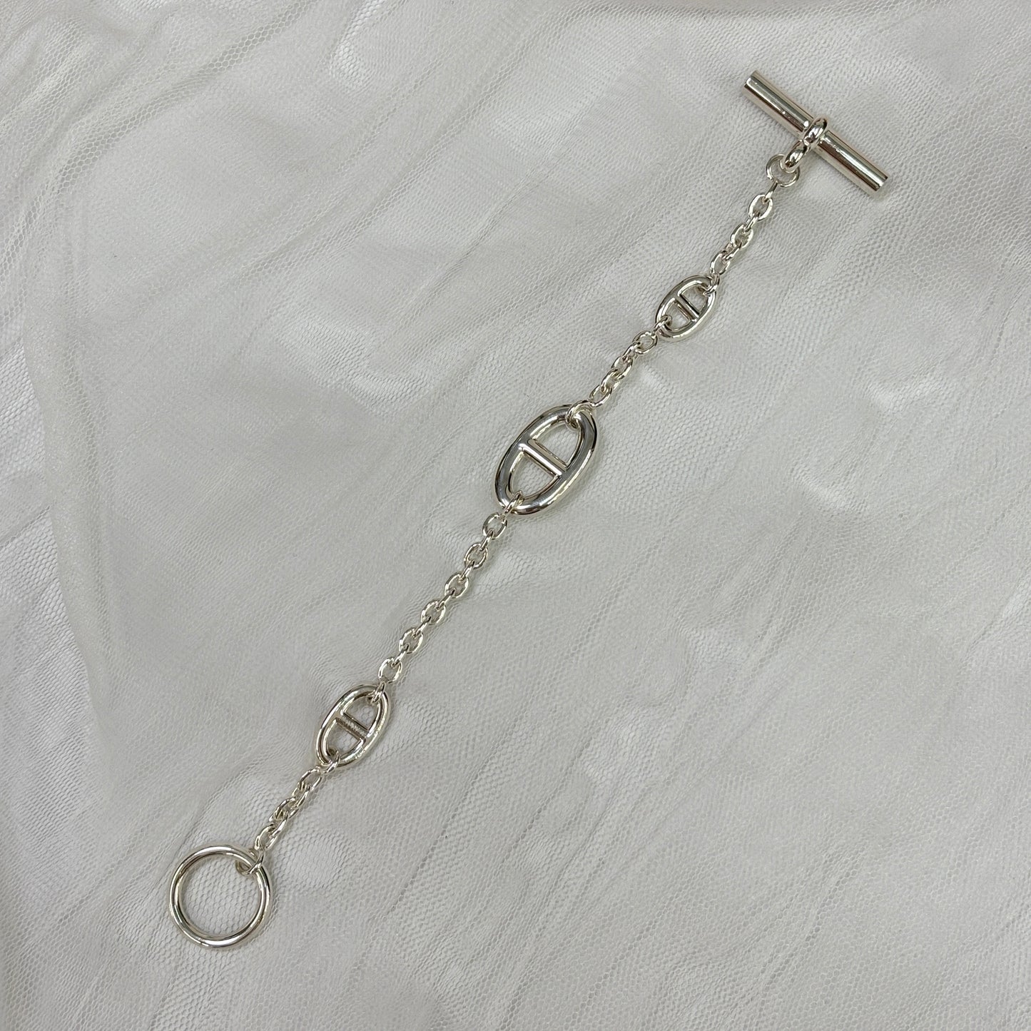 鑑定済み 【 新品未使用 】 エルメス 《 ファランドール 》 ST シルバー925 ブレスレット