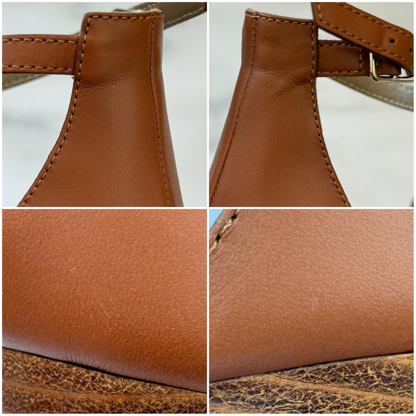 【 鑑定済み 】エルメス 《 レジェンド 》 37 ( 24cm程度 ) ゴールド  シルバー金具 レザー サンダル Hカット