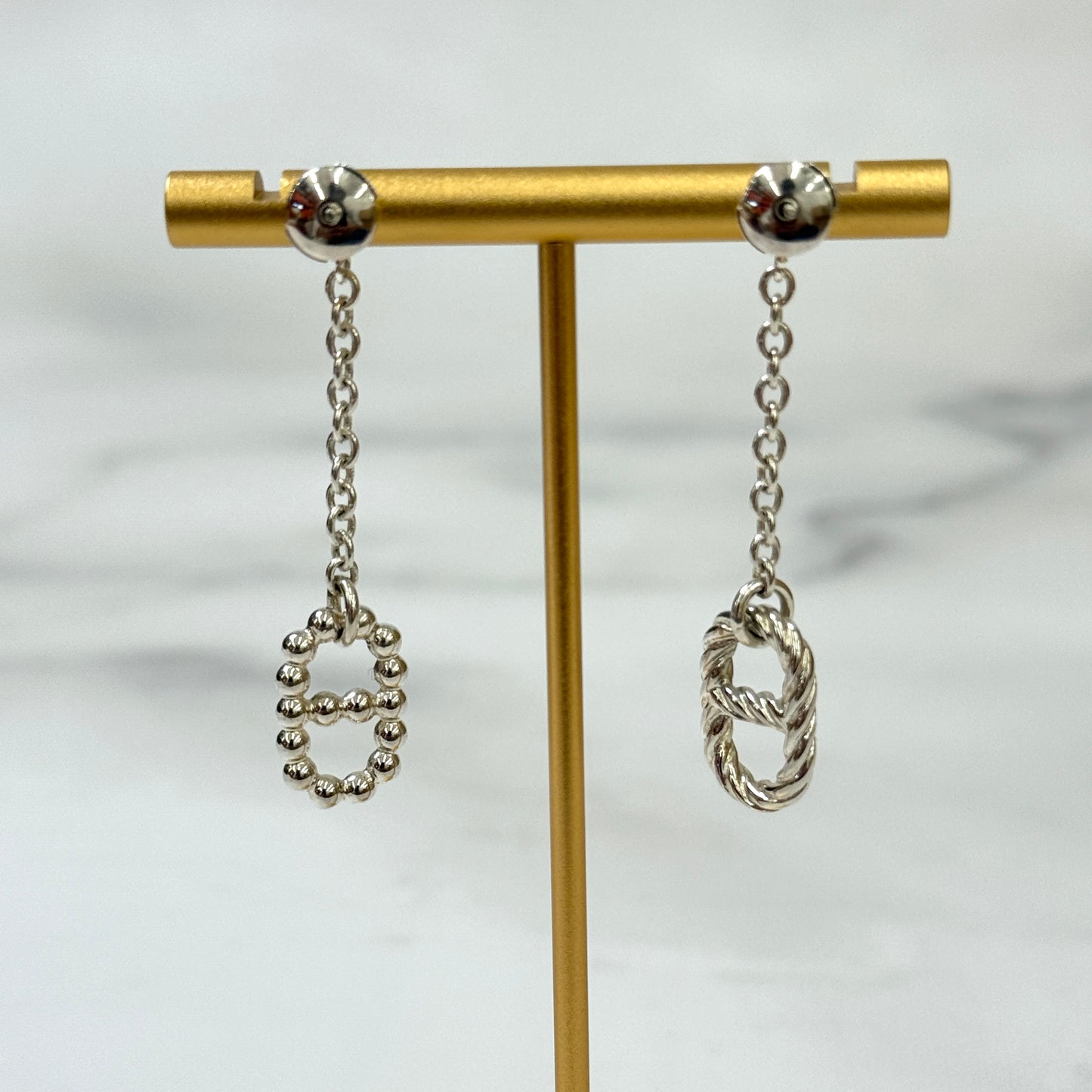 【 鑑定済み 】エルメス 《 シェーヌダンクル パラード 》 シルバー Ag925 ピアス