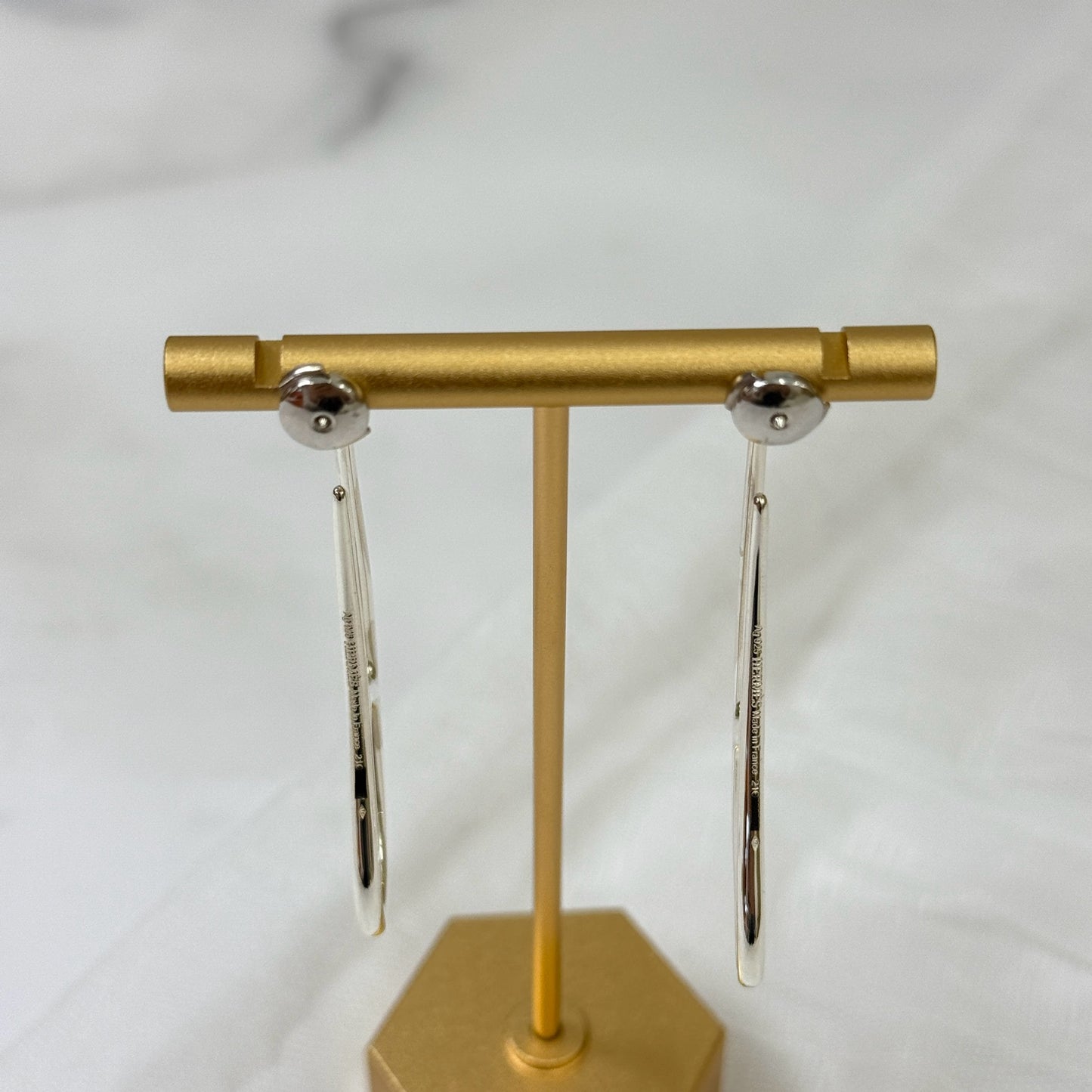 鑑定済み【 美品 】エルメス 《 シェーヌダンクル ツイスト 》 シルバー Ag925 ピアス パンク