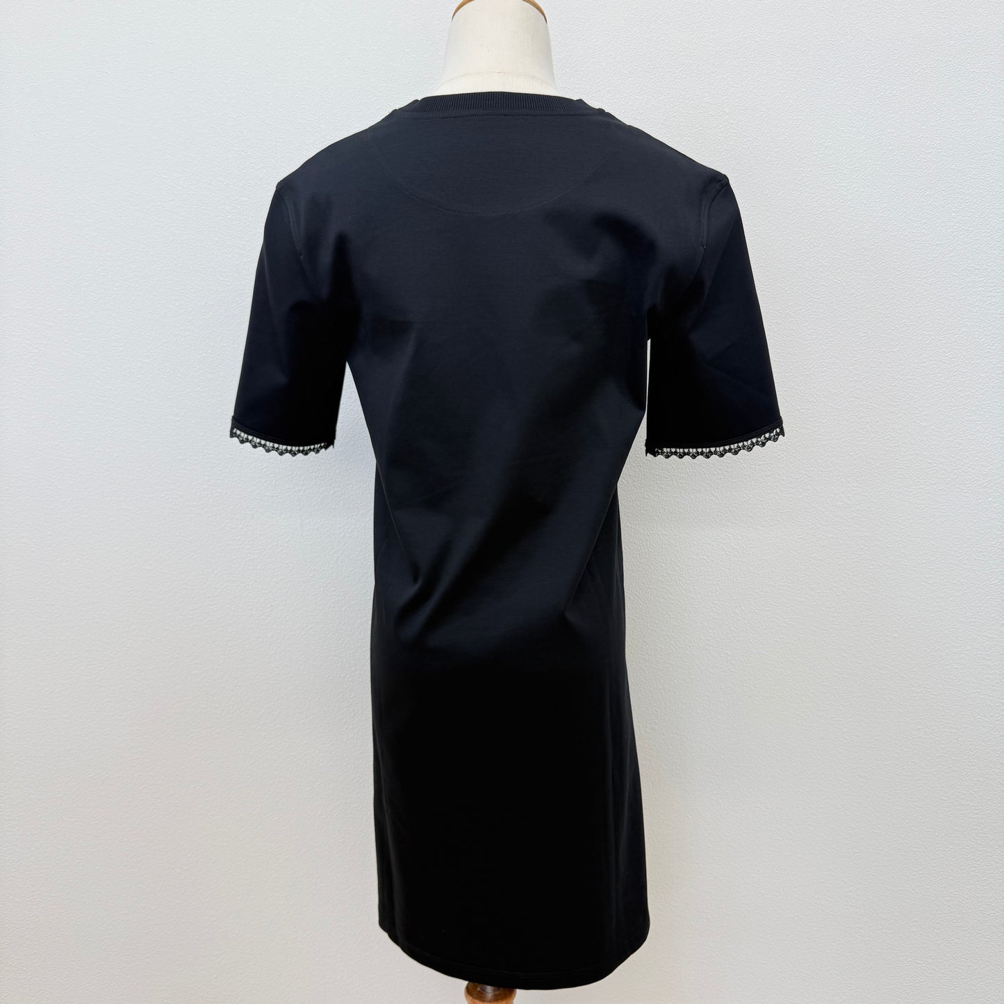 鑑定済み【 美品 】エルメス 《 Embroidered pocket flared dress 》 34 ( XSサイズ程度 ) ブラック コットン ワンピース ドレス レース 刺繍