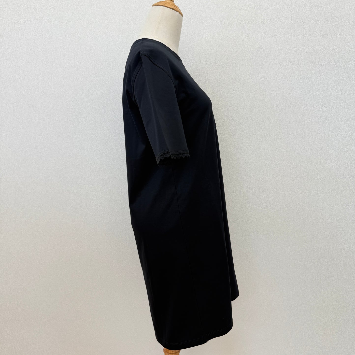 鑑定済み【 美品 】エルメス 《 Embroidered pocket flared dress 》 34 ( XSサイズ程度 ) ブラック コットン ワンピース ドレス レース 刺繍