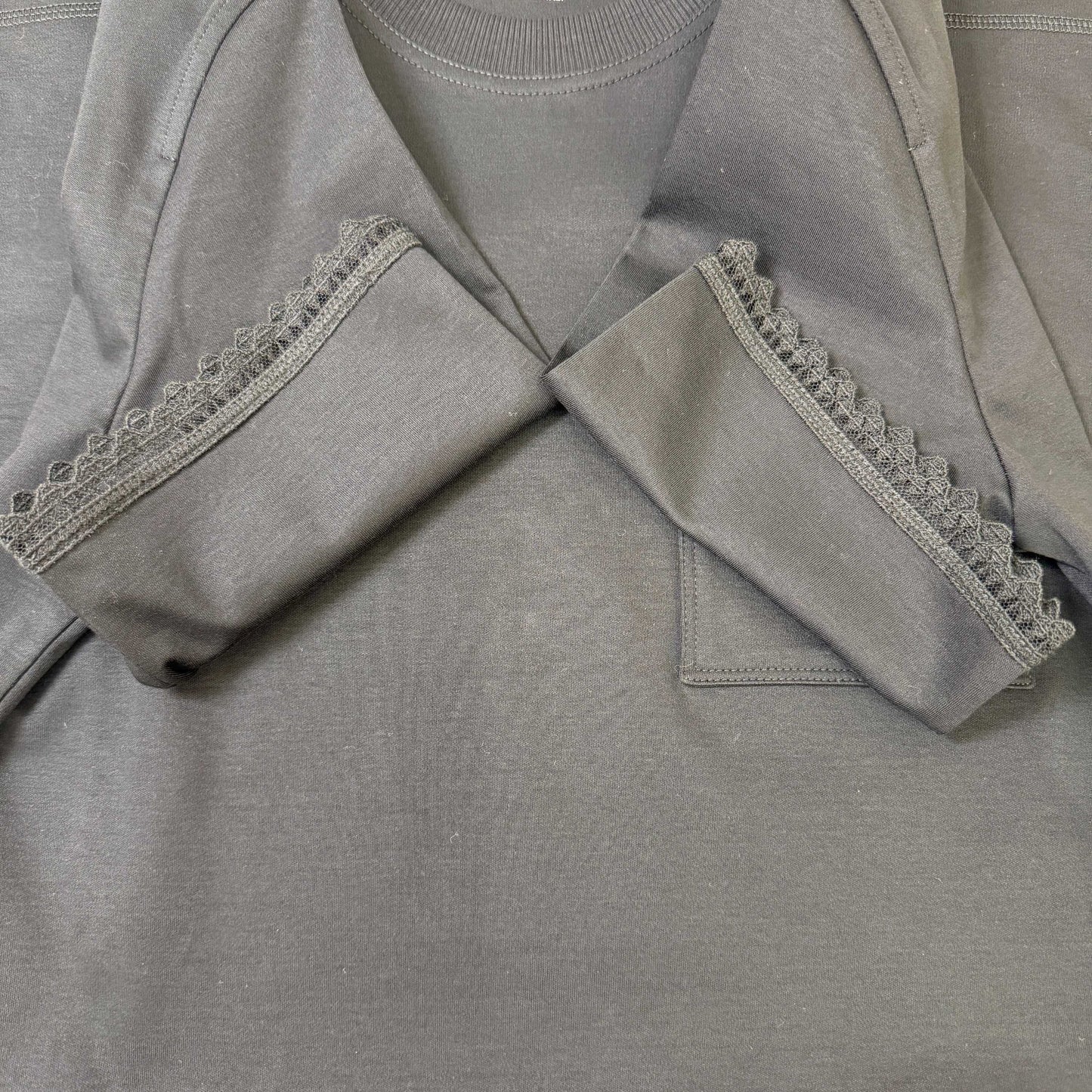 鑑定済み【 美品 】エルメス 《 Embroidered pocket flared dress 》 34 ( XSサイズ程度 ) ブラック コットン ワンピース ドレス レース 刺繍
