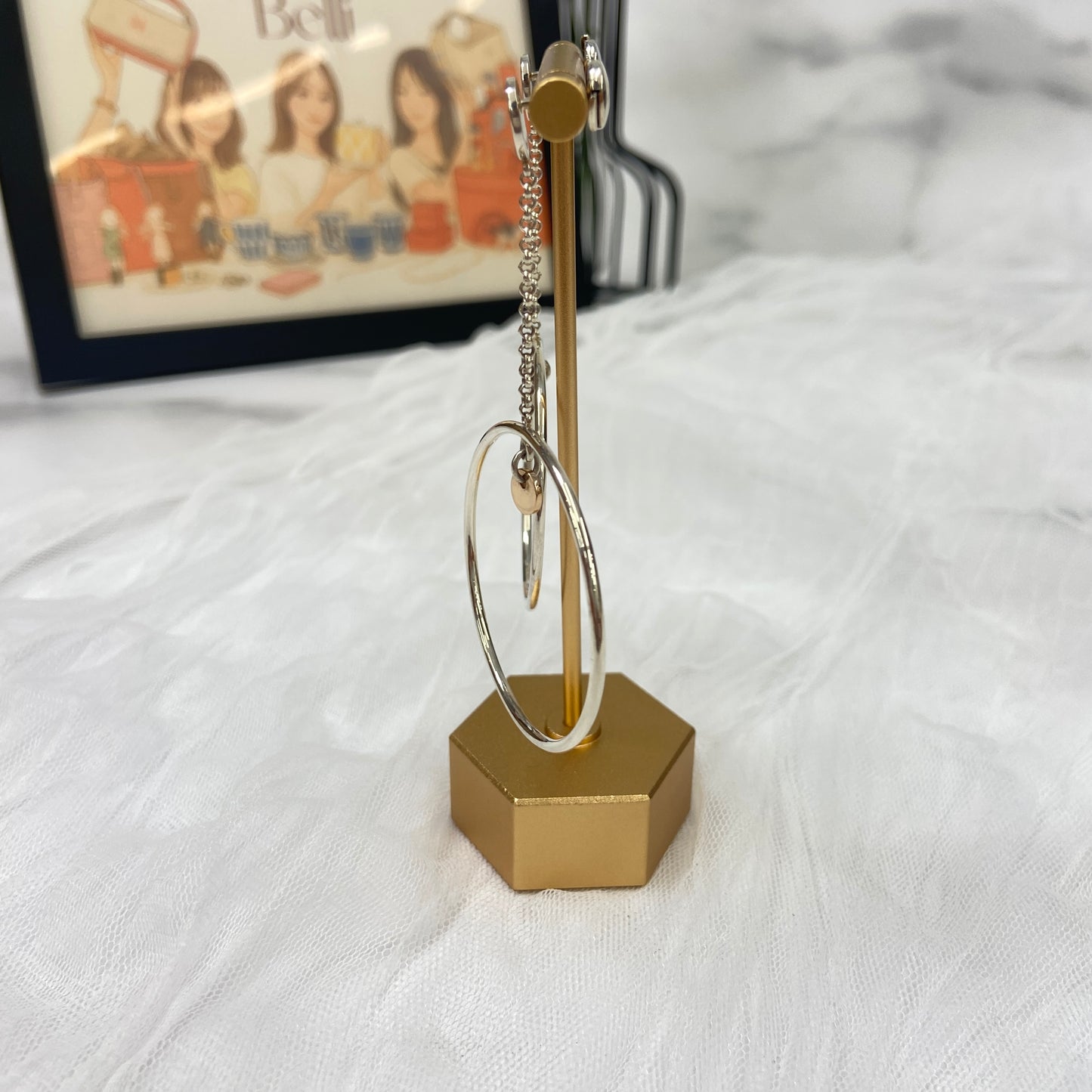 【 鑑定済み 】エルメス 《 エクスリブリス フープピアス 》 シルバー925 ゴールド 750 ピアス