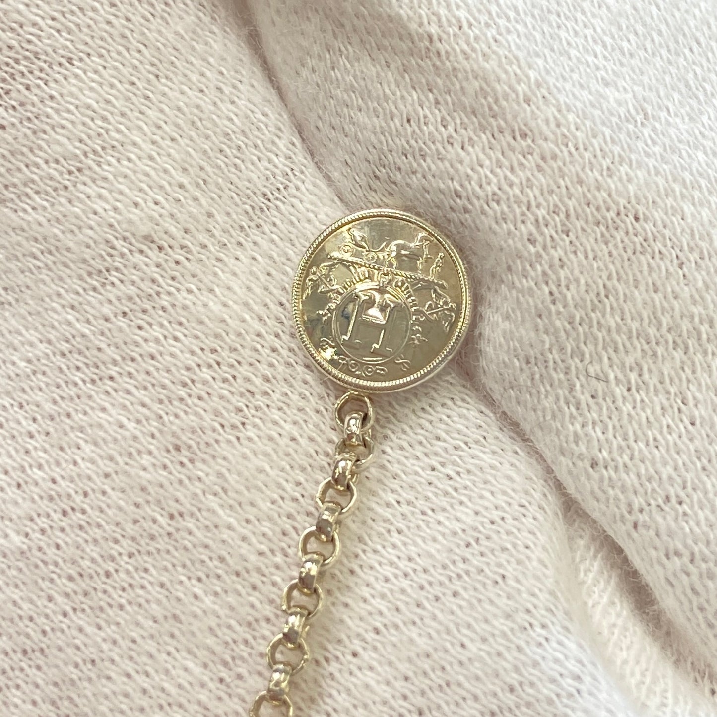 【 鑑定済み 】エルメス 《 エクスリブリス フープピアス 》 シルバー925 ゴールド 750 ピアス