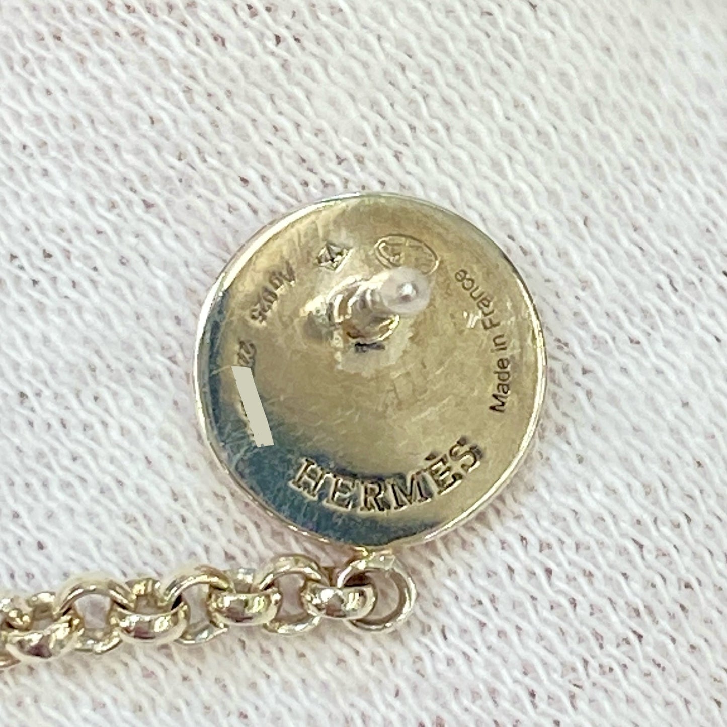 【 鑑定済み 】エルメス 《 エクスリブリス フープピアス 》 シルバー925 ゴールド 750 ピアス