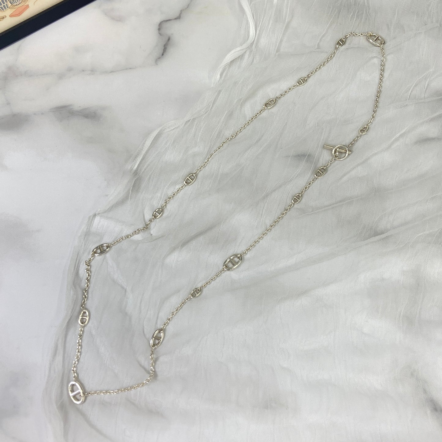 鑑定済み【 美品 】エルメス 《 ファランドール 》 120 シルバー925 ネックレス シェーヌダンクル