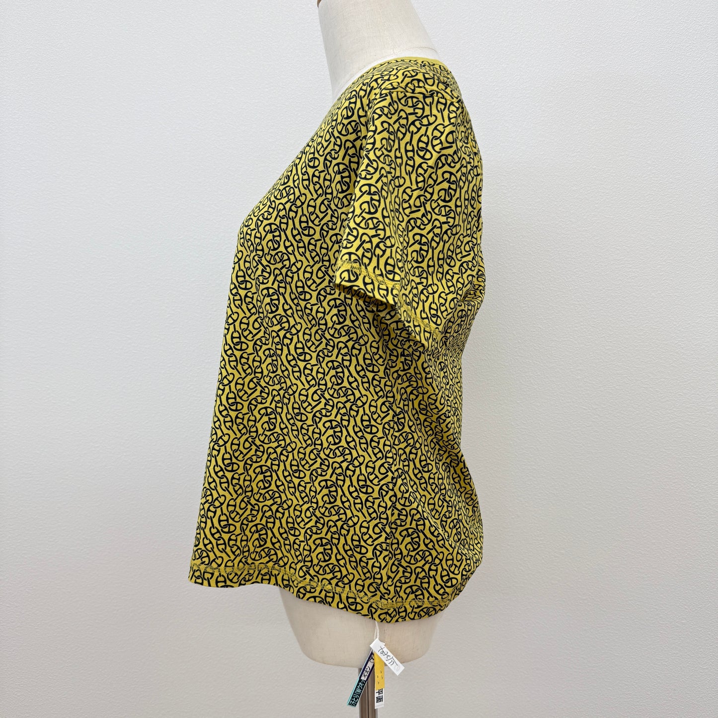 鑑定済み【 美品 】エルメス 《 ナウサ シェーヌ 》 42 ( Lサイズ程度 ) イエロー コットン Tシャツ 2024 AW 秋冬 シェーヌダンクル クリーニング済み