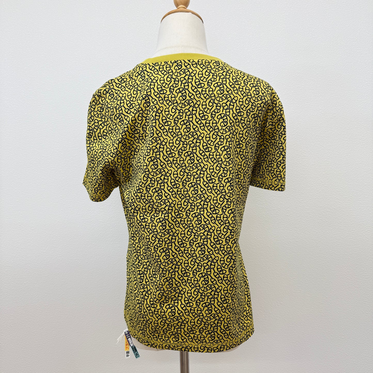 鑑定済み【 美品 】エルメス 《 ナウサ シェーヌ 》 42 ( Lサイズ程度 ) イエロー コットン Tシャツ 2024 AW 秋冬 シェーヌダンクル クリーニング済み