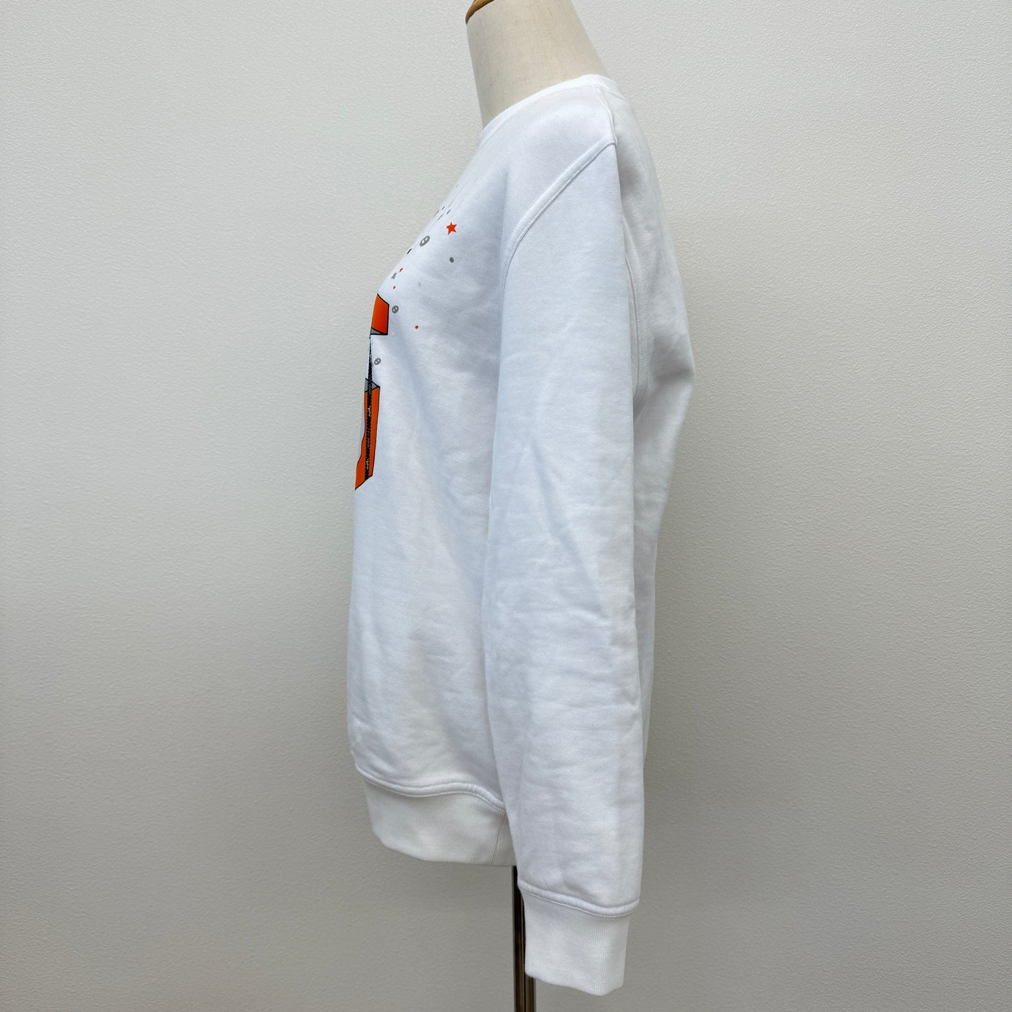 鑑定済み【 美品】エルメス  《 サプライズ ボックス 》XS ホワイト オレンジ コットン メンズ トレーナー 2024 SS 春夏