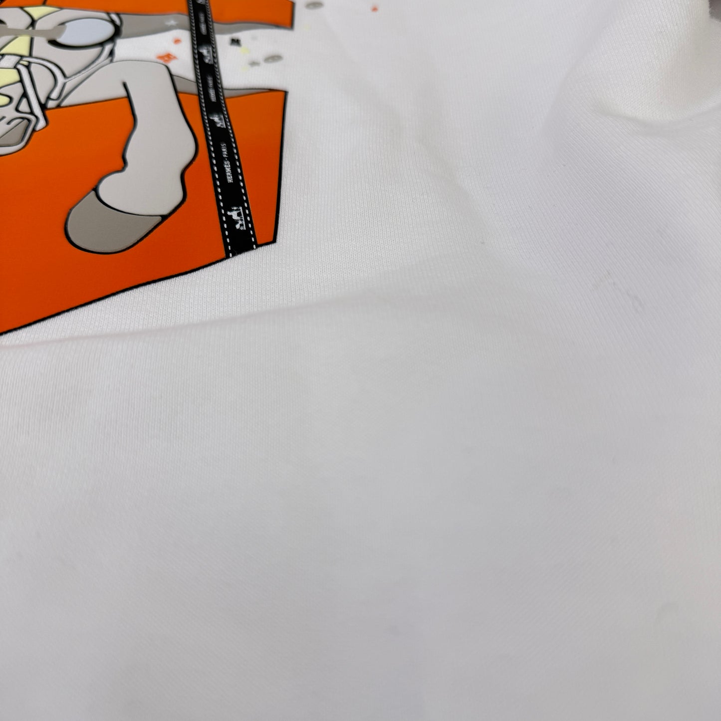 鑑定済み【 美品】エルメス  《 サプライズ ボックス 》XS ホワイト オレンジ コットン メンズ トレーナー 2024 SS 春夏