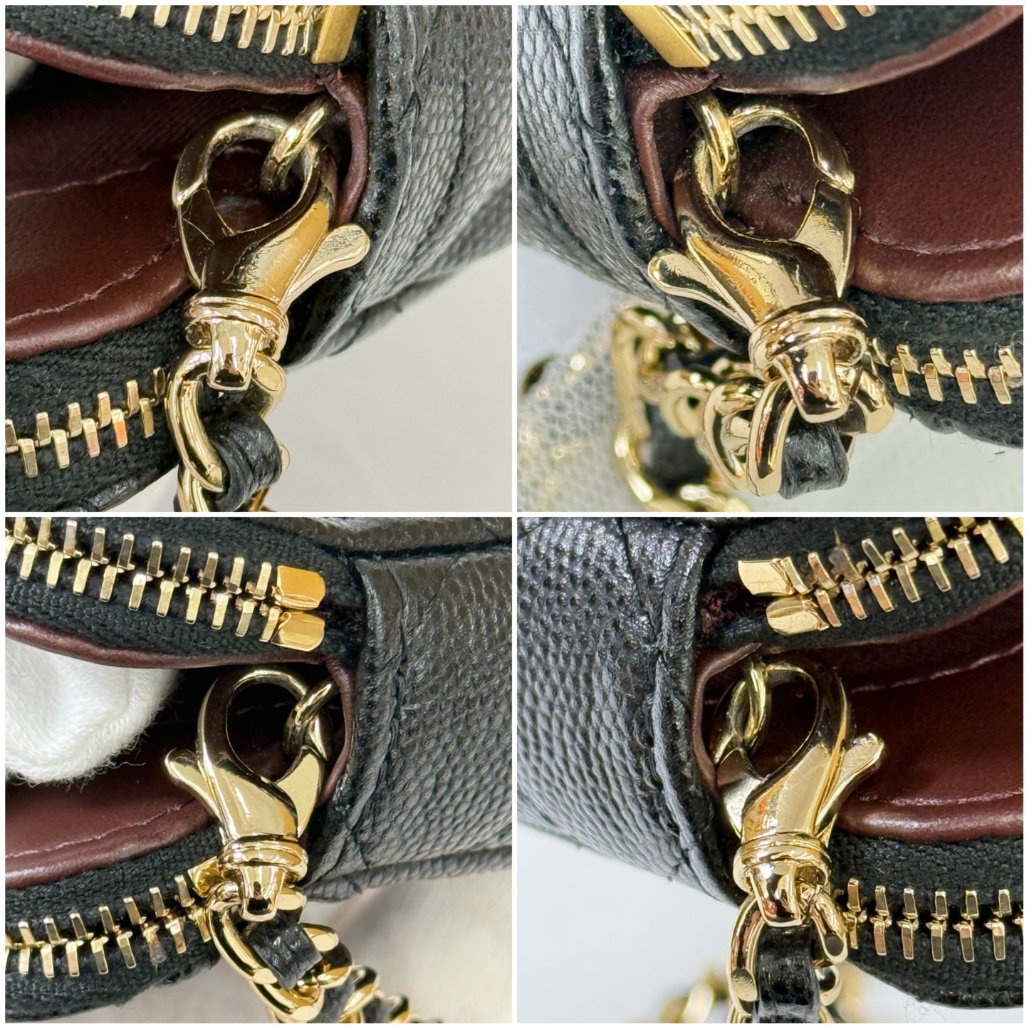 鑑定済み【 美品 】シャネル 《チェーンウォレット 》 ブラック キャビアスキン ゴールド金具 財布 ココマーク ギャランティカード