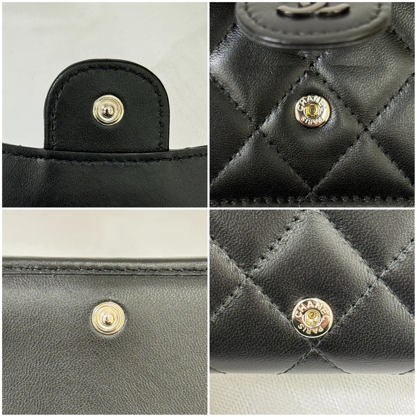 鑑定済み【 美品 】シャネル 《チェーンウォレット 》 ブラック キャビアスキン ゴールド金具 財布 ココマーク ギャランティカード
