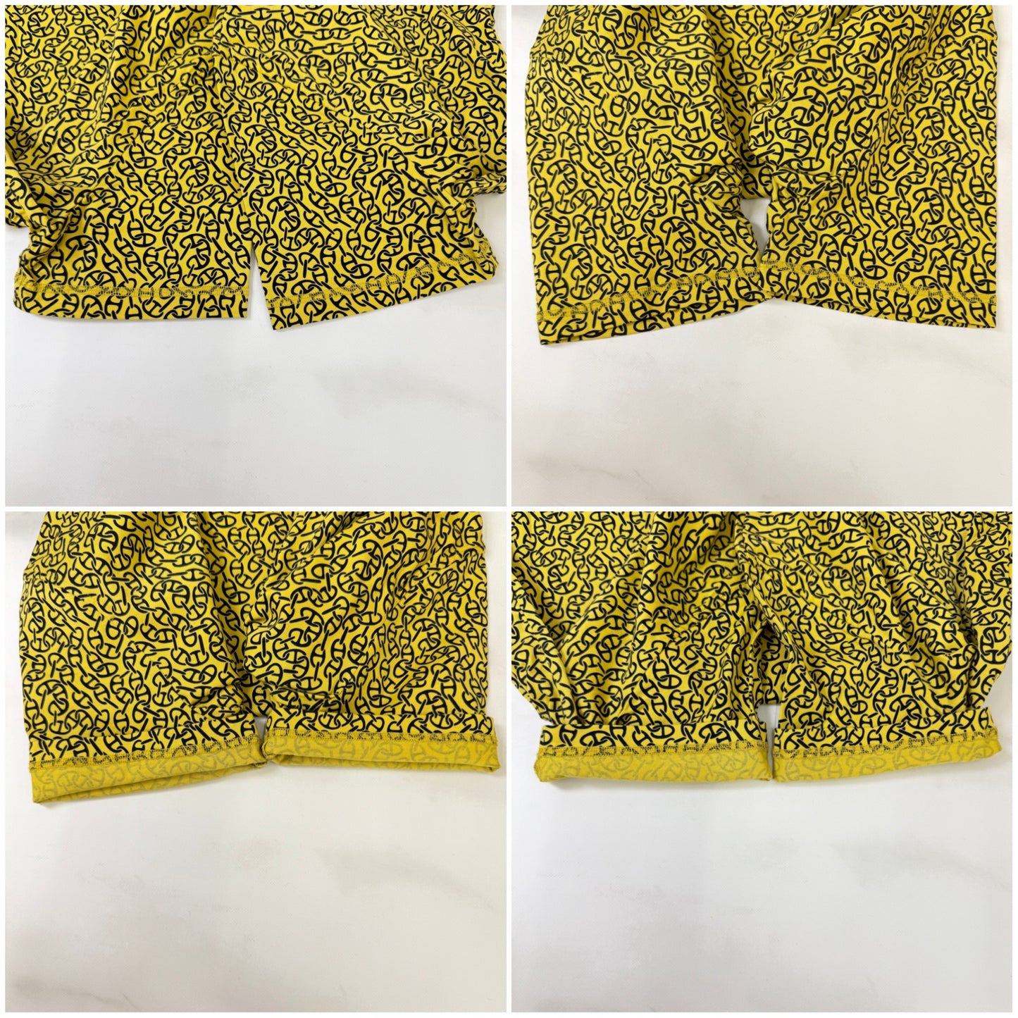 鑑定済み【 美品 】エルメス 《 ナウサ シェーヌ 》 42 ( Lサイズ程度 ) イエロー コットン Tシャツ 2024 AW 秋冬 シェーヌダンクル クリーニング済み