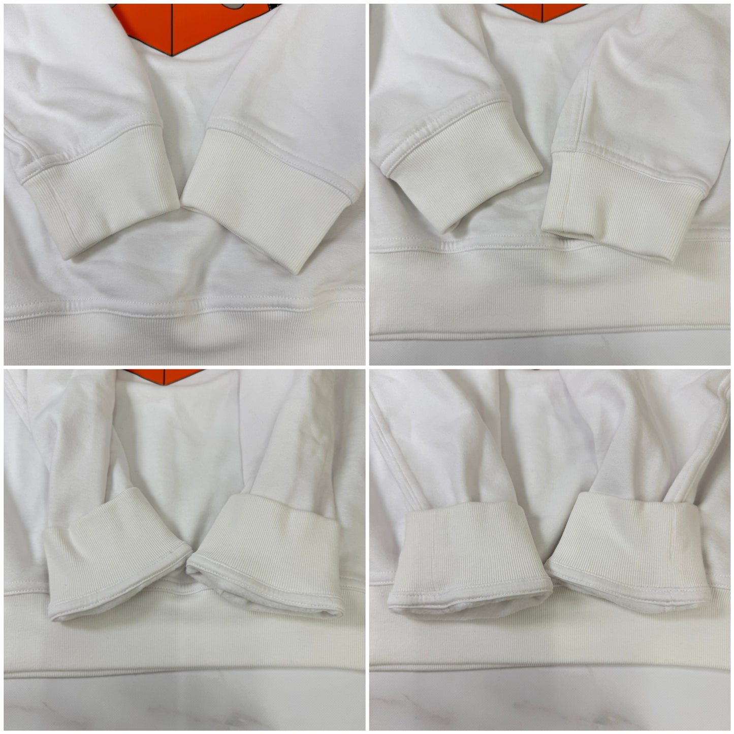 鑑定済み【 美品】エルメス  《 サプライズ ボックス 》XS ホワイト オレンジ コットン メンズ トレーナー 2024 SS 春夏