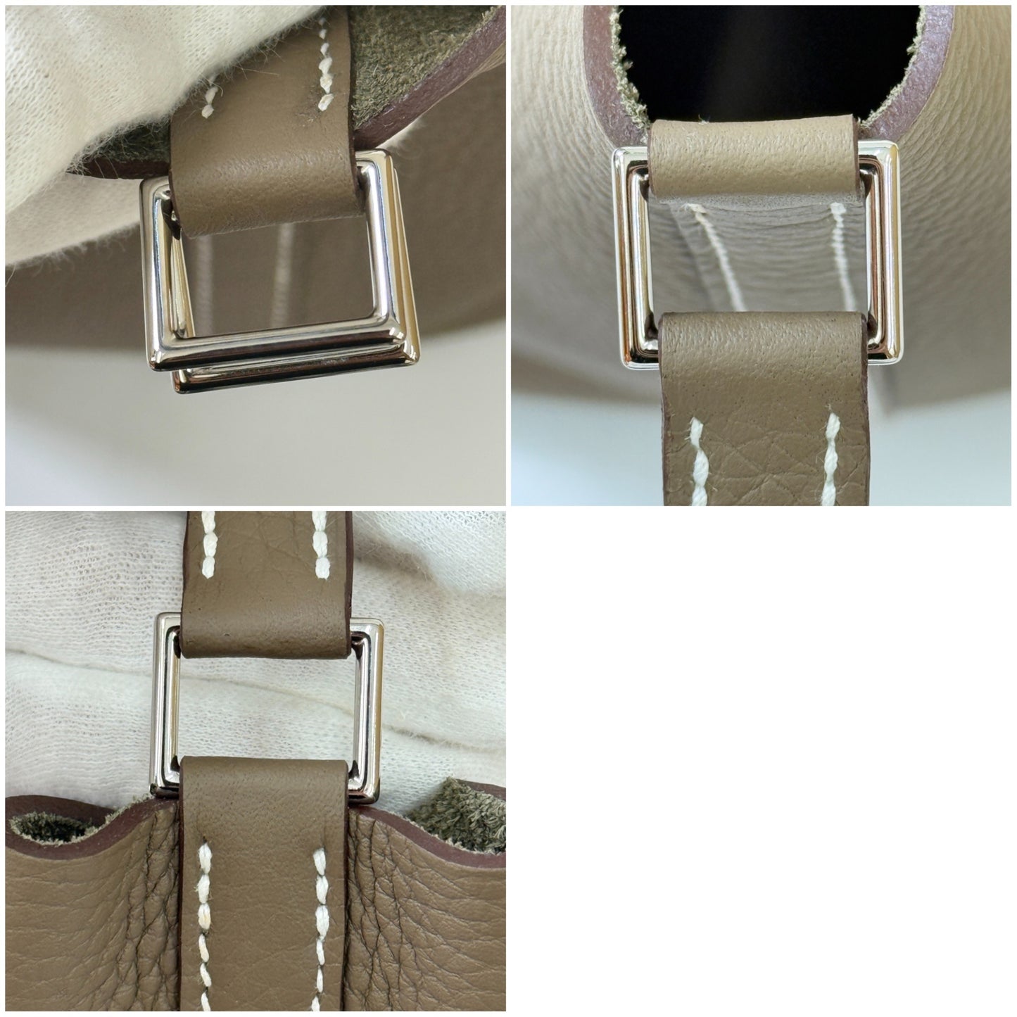 鑑定済み【 新品未使用 】エルメス ピコタンロック 22 MM トリヨンクレマンス エトゥープ シルバー金具 K刻印 ハンドバッグ