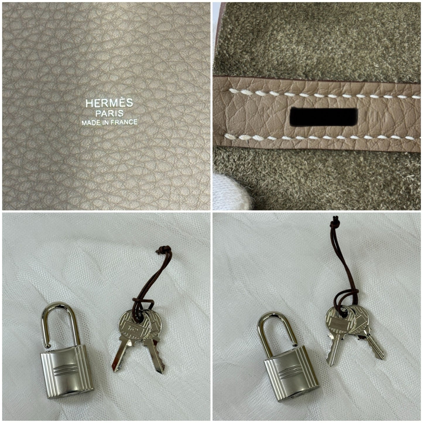 鑑定済み【 新品未使用 】エルメス ピコタンロック 22 MM トリヨンクレマンス エトゥープ シルバー金具 K刻印 ハンドバッグ