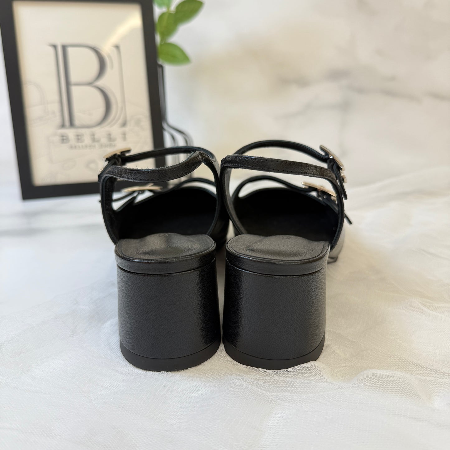 鑑定済み【 備品 】エルメス 《 ジャッキー 》 37 ( 24cm程度 ) ブラック シルバー金具 レザー シェーヴル パンプス Hロゴ アピ バックル