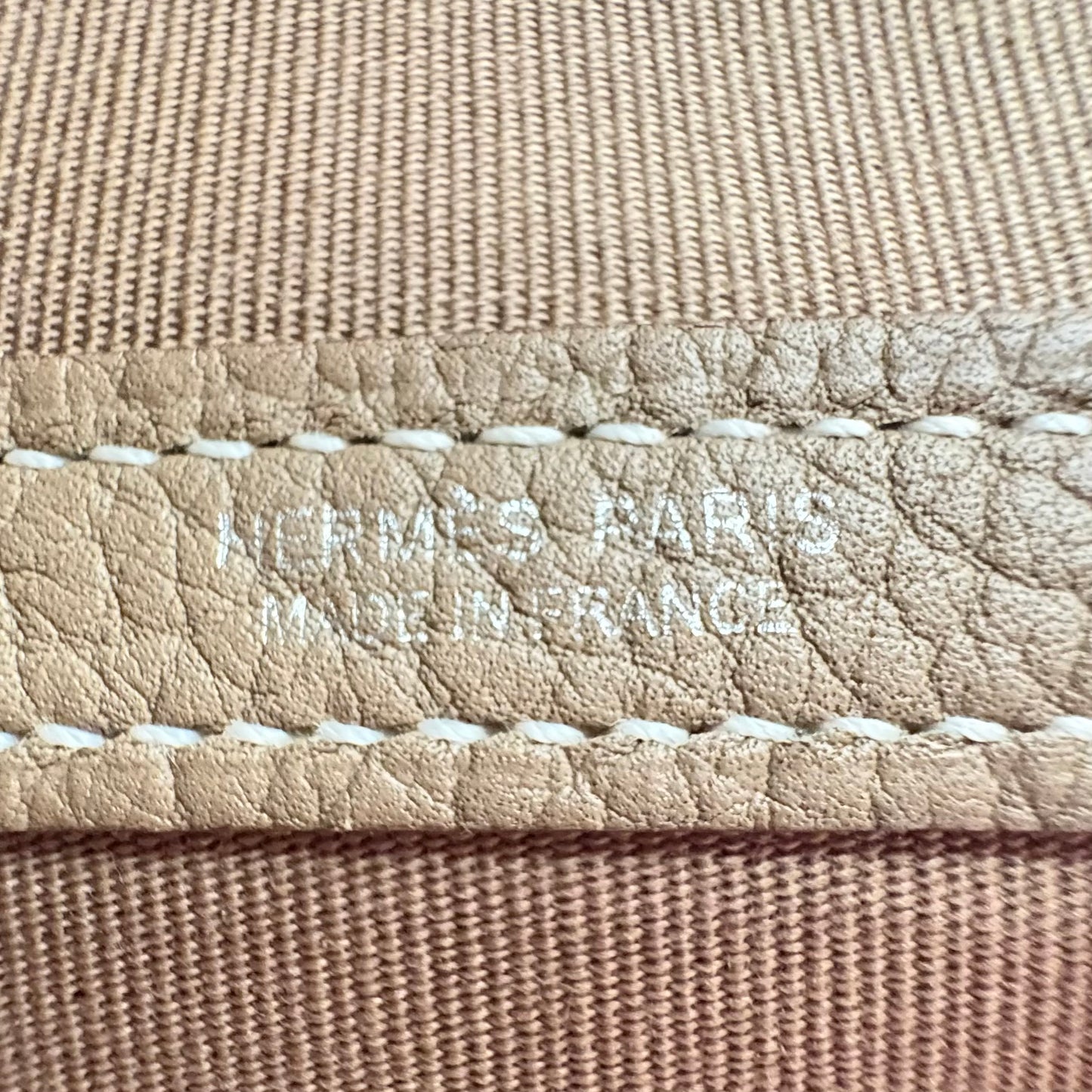 【 鑑定済み 】エルメス ガーデンパーティ 30 TPM レザー キャンバス エトゥープ  シルバー金具 A刻印 トートバッグ ハンドバッグ