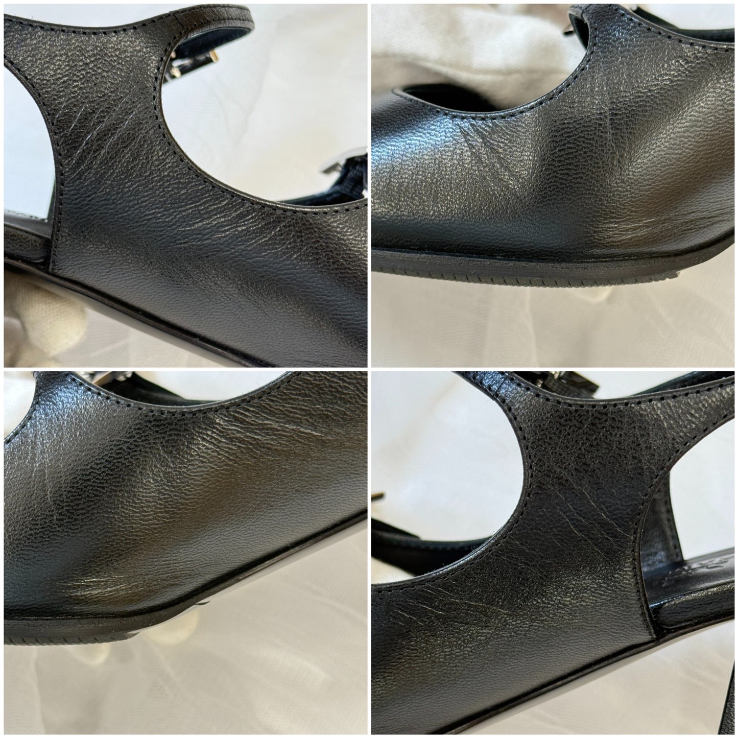 鑑定済み【 備品 】エルメス 《 ジャッキー 》 37 ( 24cm程度 ) ブラック シルバー金具 レザー シェーヴル パンプス Hロゴ アピ バックル
