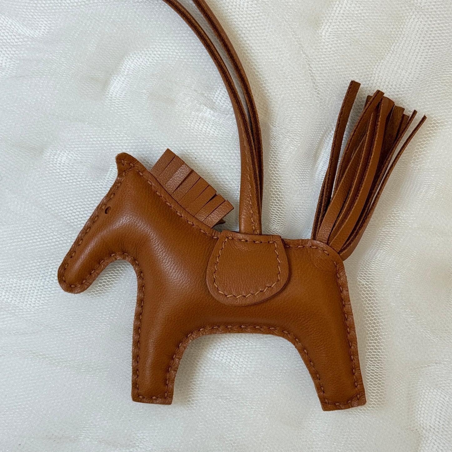 鑑定済み【 美品 】エルメス 《 ロデオ 》 PM ソー ゴールド ブラウン アニューミロ チャーム U刻印 馬