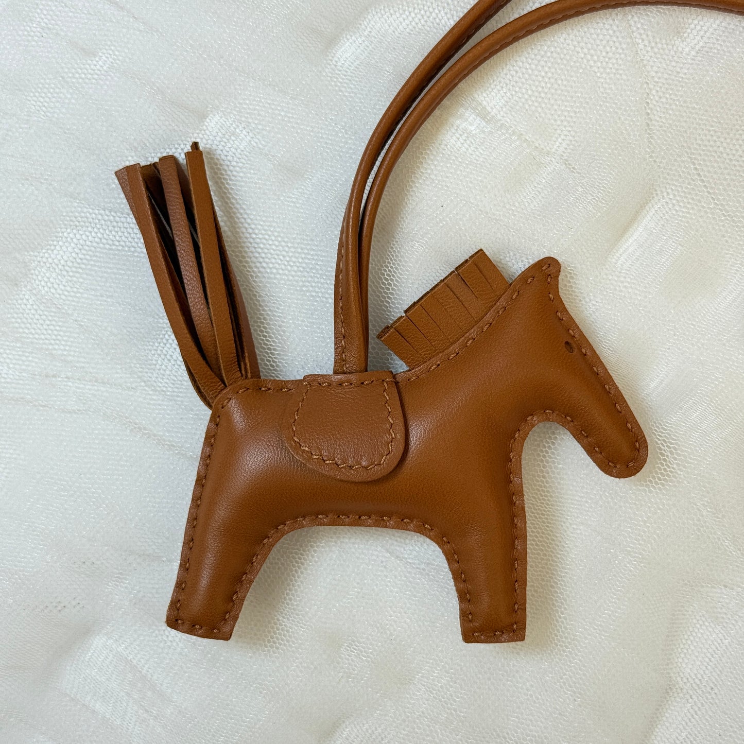 鑑定済み【 美品 】エルメス 《 ロデオ 》 PM ソー ゴールド ブラウン アニューミロ チャーム U刻印 馬