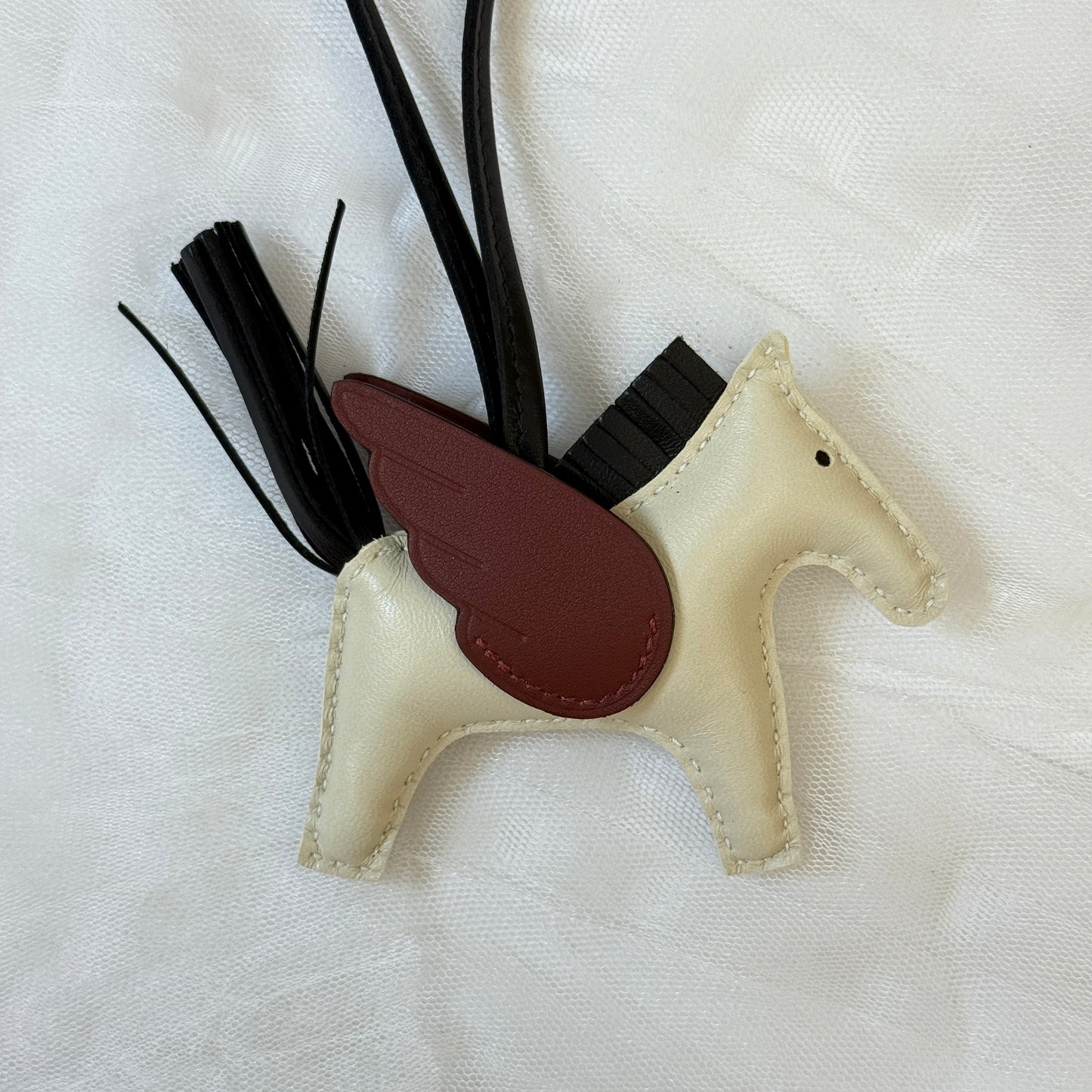 鑑定済み【 美品 】エルメス 《 ロデオ 》 PM クレ ルージュアッシュ ノワール アニューミロ スイフト チャーム ペガサス B刻印 馬