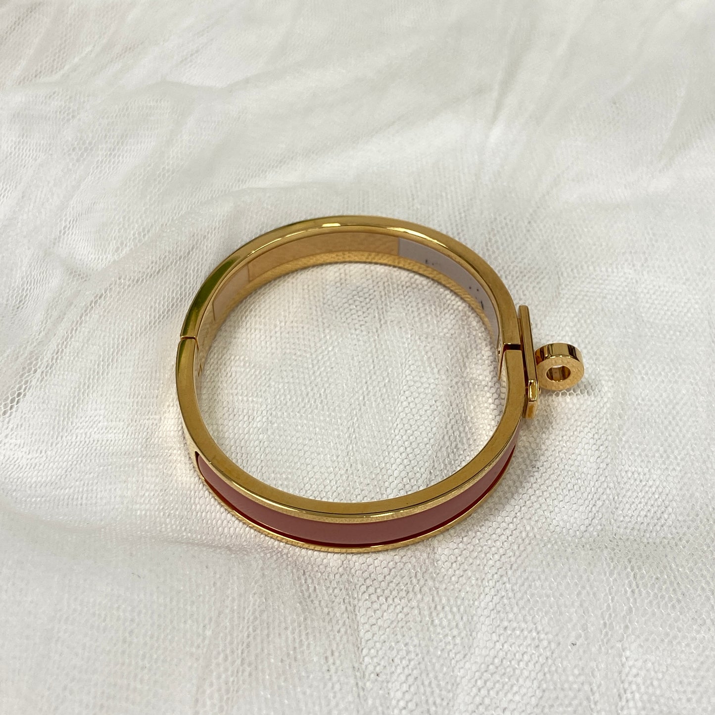 鑑定済み【 美品 】エルメス 《 ミニ・クリック・ケリー 》 ピンク ゴールド ブレスレット