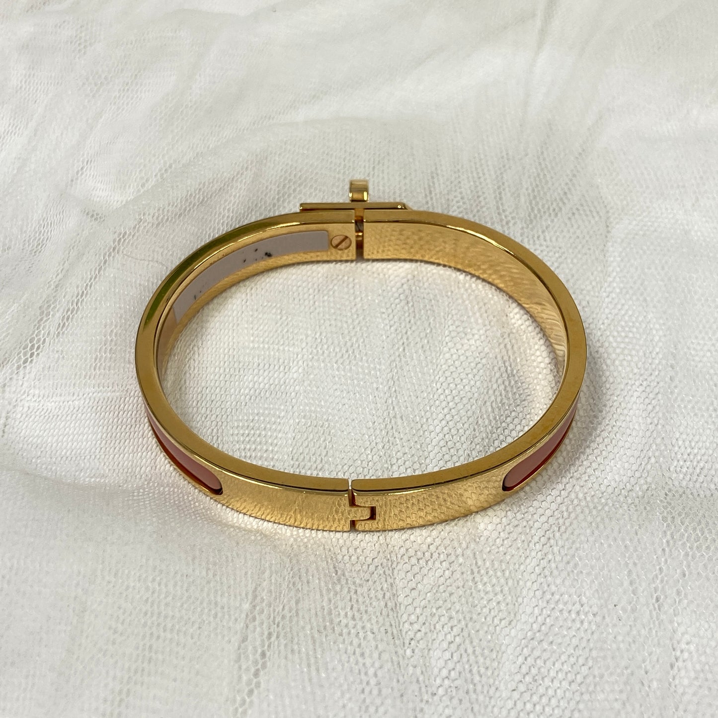 鑑定済み【 美品 】エルメス 《 ミニ・クリック・ケリー 》 ピンク ゴールド ブレスレット