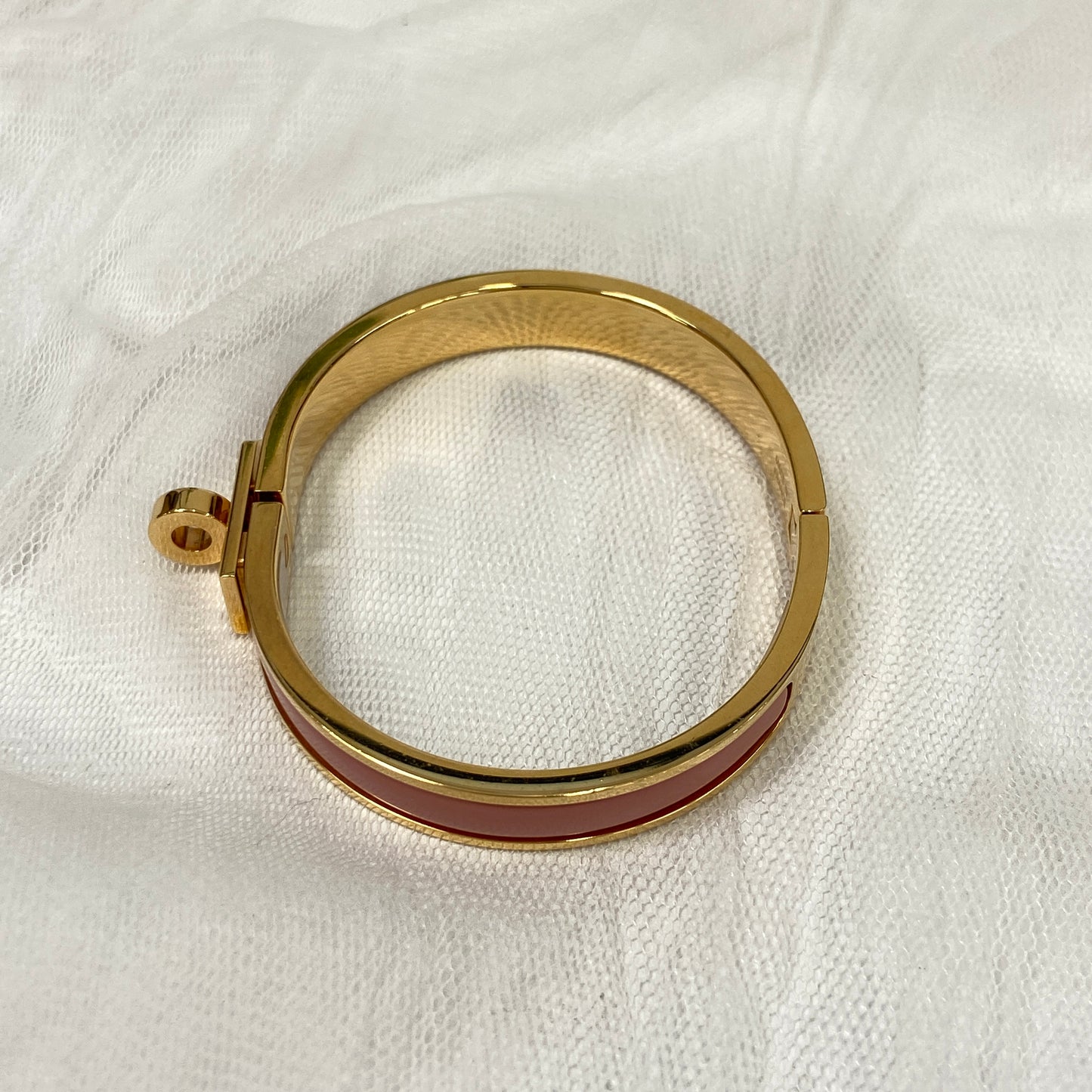 鑑定済み【 美品 】エルメス 《 ミニ・クリック・ケリー 》 ピンク ゴールド ブレスレット