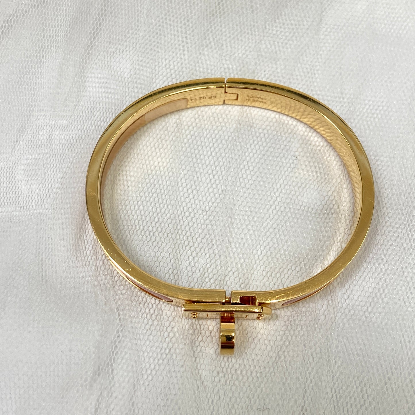 鑑定済み【 美品 】エルメス 《 ミニ・クリック・ケリー 》 ピンク ゴールド ブレスレット
