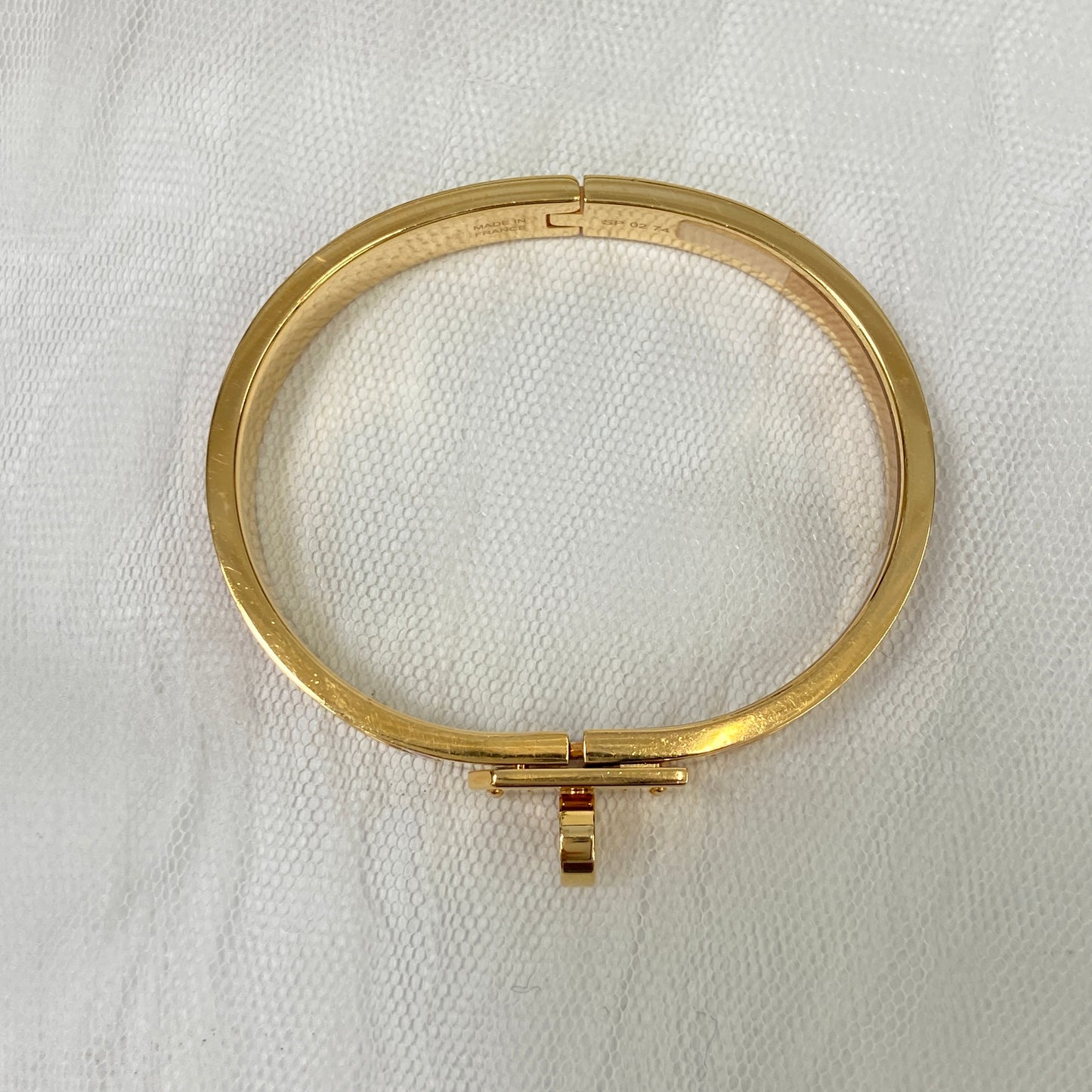 鑑定済み【 美品 】エルメス 《 ミニ・クリック・ケリー 》 ピンク ゴールド ブレスレット