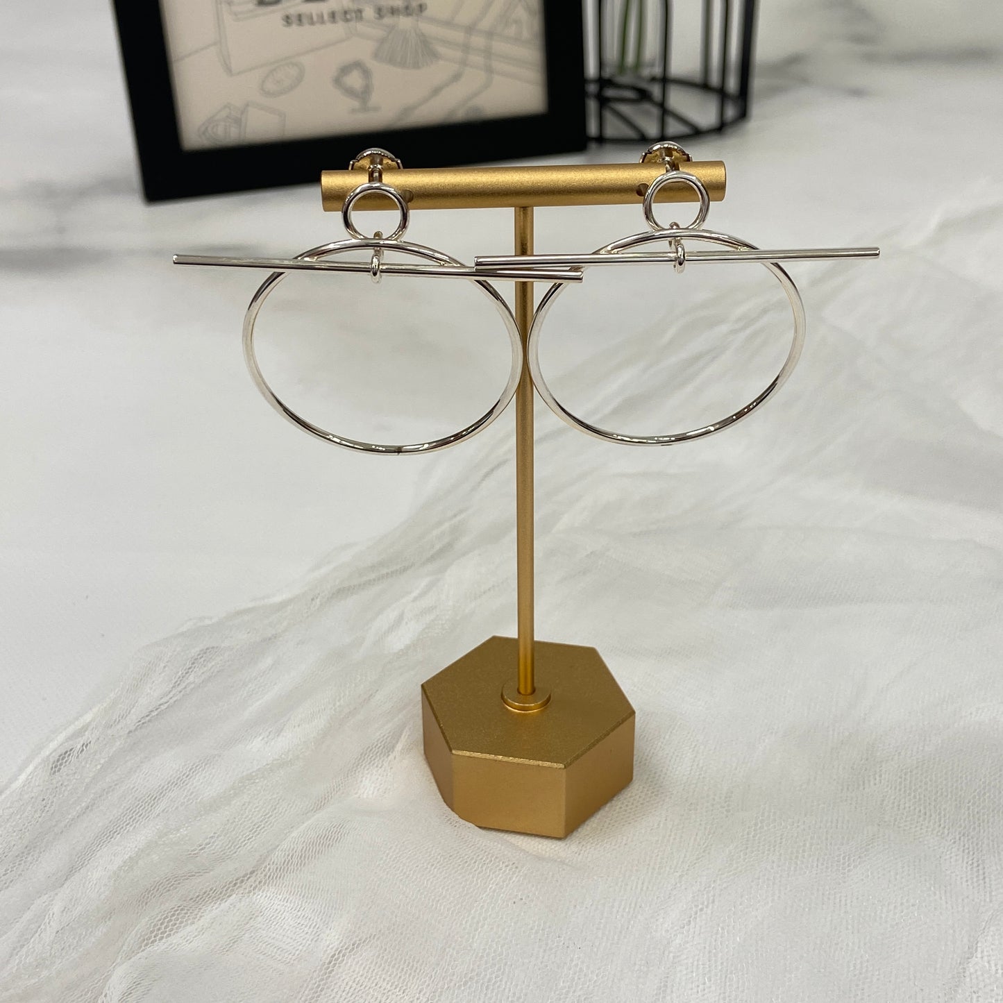 鑑定済み【 美品 】 エルメス 《 ループ 》 MM シルバー925 ピアス エシャペ