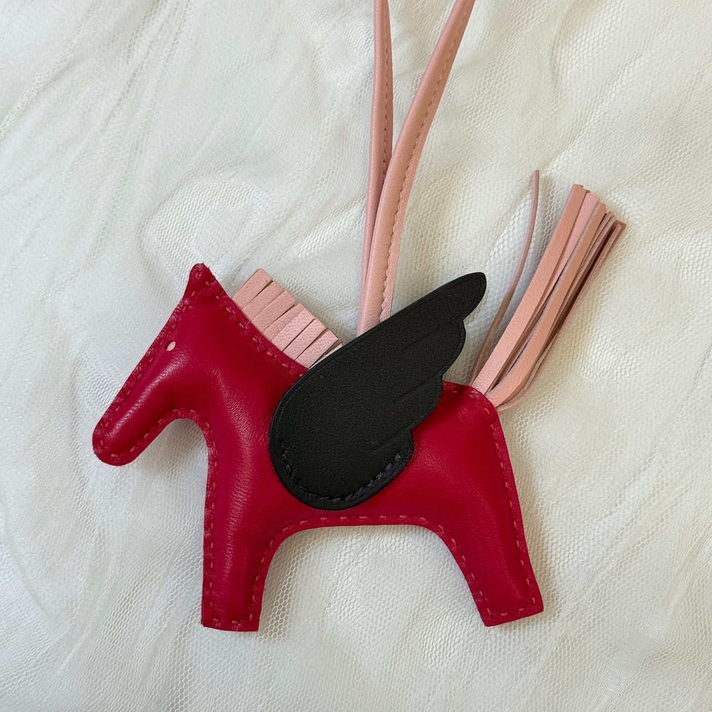 鑑定済み【 美品 】エルメス 《 ロデオ 》 PM フランボワーズ ルージュセリエ ローズサクラ アニューミロ スイフト チャーム ペガサス B刻印 馬
