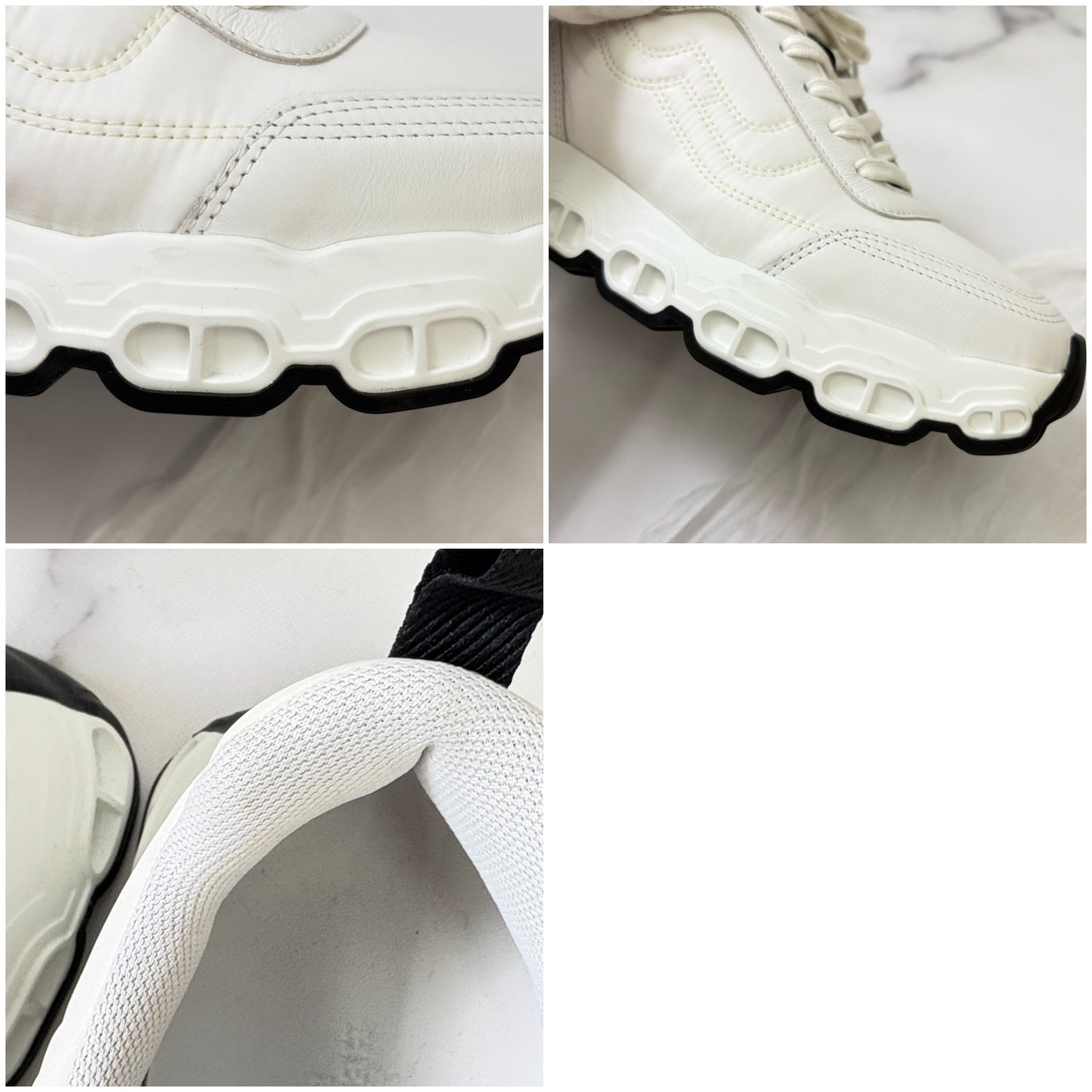 【 鑑定済み 】エルメス 《 インパルス 》 37.5 ホワイト ブラック シェーヴル スニーカー シェーヌダンクル 厚底 レザー