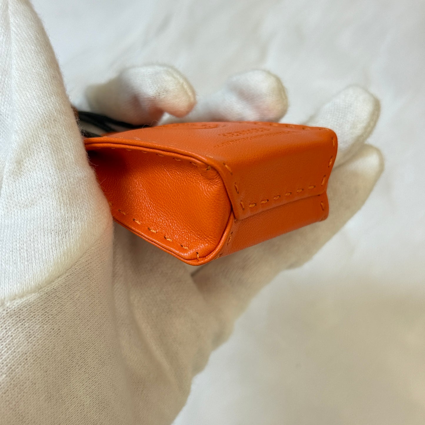 鑑定済み【 美品 】エルメス 《 サックオランジュ 》オレンジ ブラウン ブラック チャーム バック  ショッパー