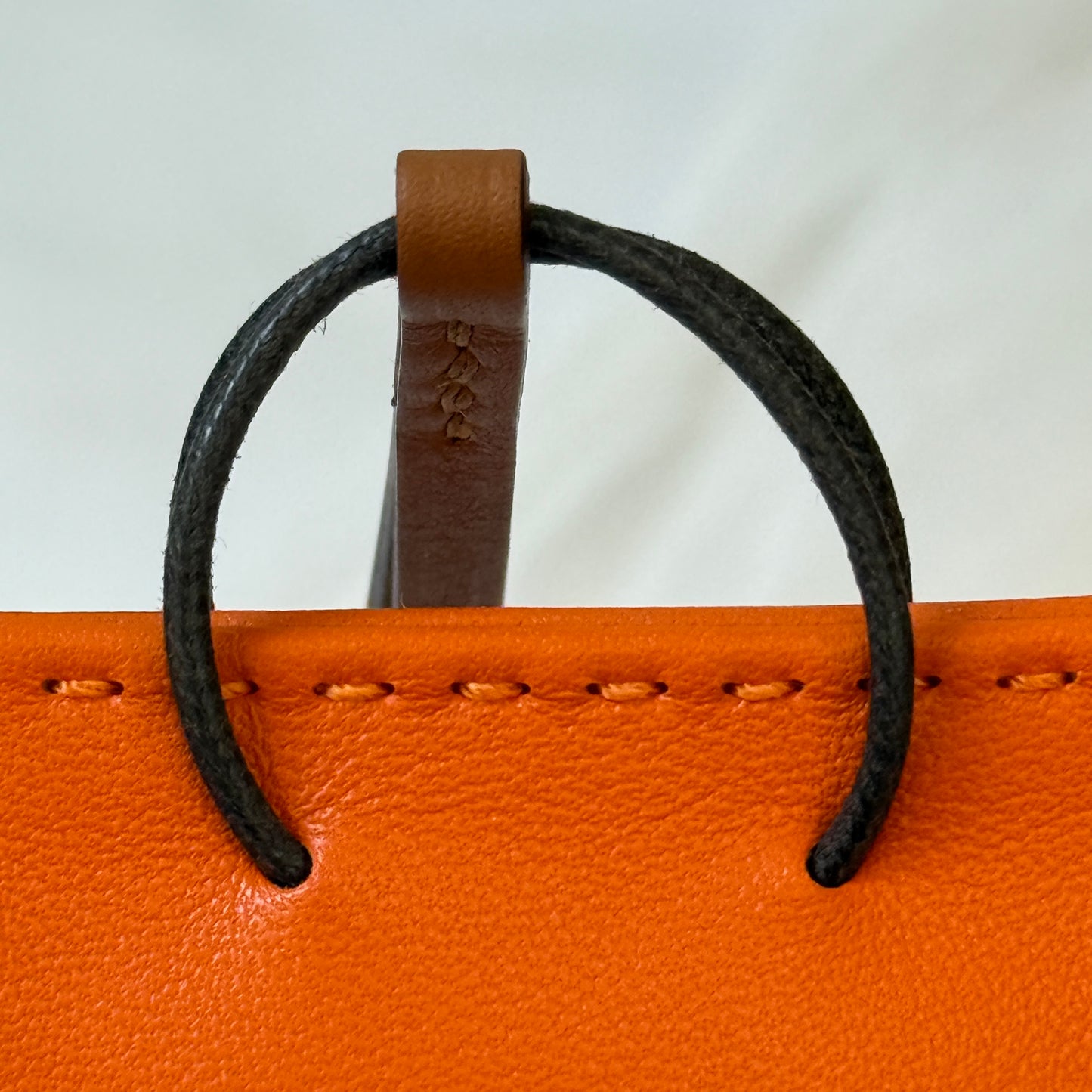 鑑定済み【 美品 】エルメス 《 サックオランジュ 》オレンジ ブラウン ブラック チャーム バック  ショッパー