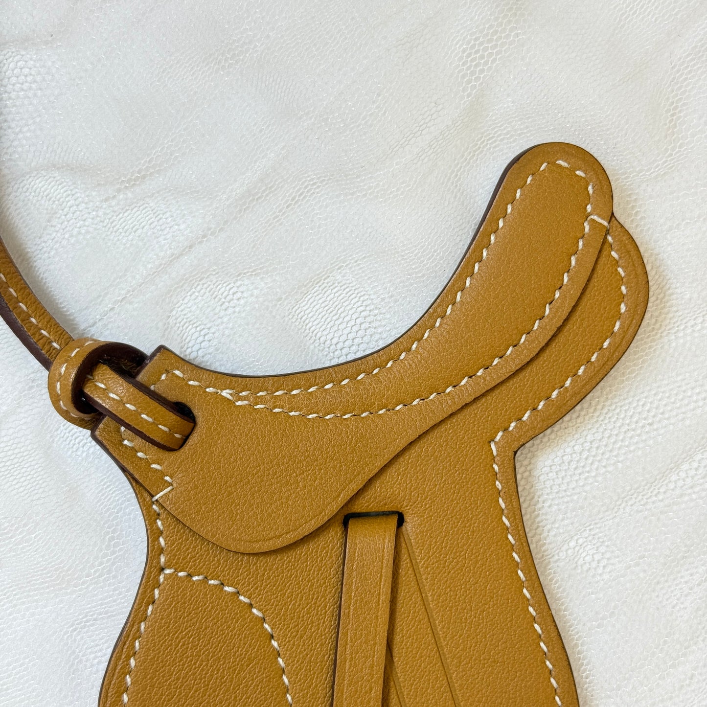 鑑定済み【 美品 】エルメス 《 パドック セーラー 》 ブラウン ホワイト シルバー金具 スイフト チャーム 鞍